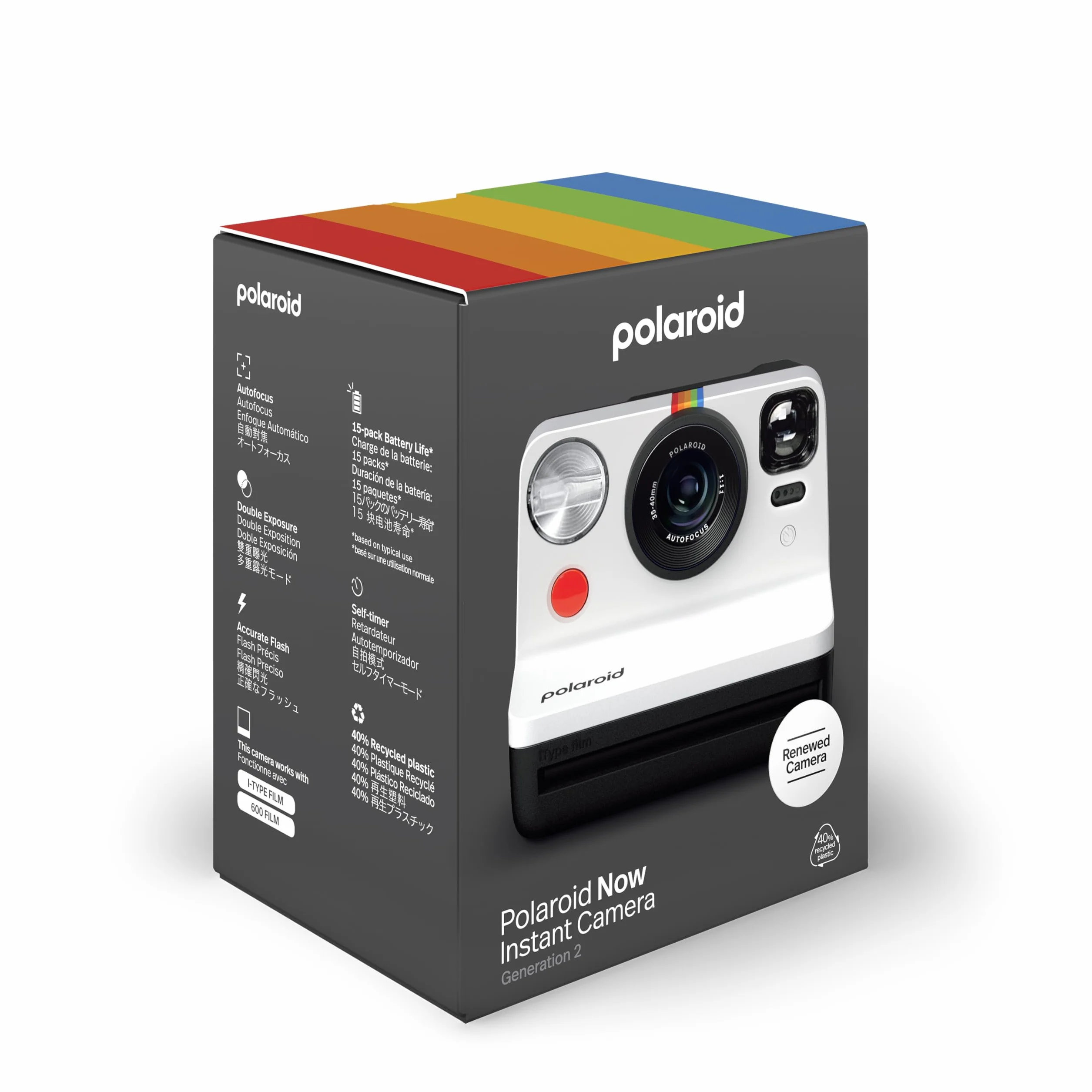 Polaroid Now Camara Instantanea Generation 2 Negro y Blanco