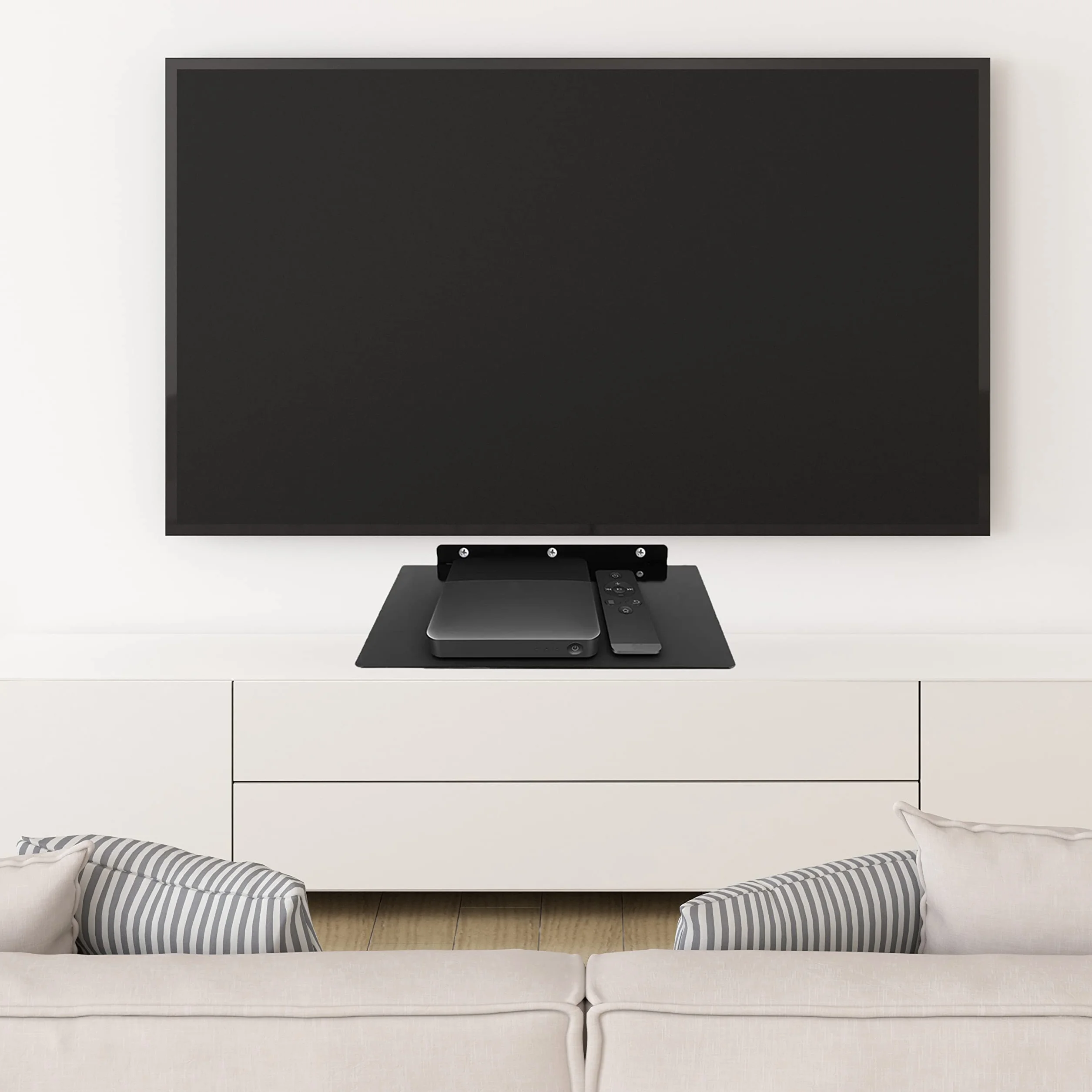 Retoo Estantería Pared Estante Colgante de cristal hasta 10kg para multimedia de TV reproductor de DVD, cajas de cables, consolas de juegos, reproductores de Blu-Ray, receptores Hi-Fi