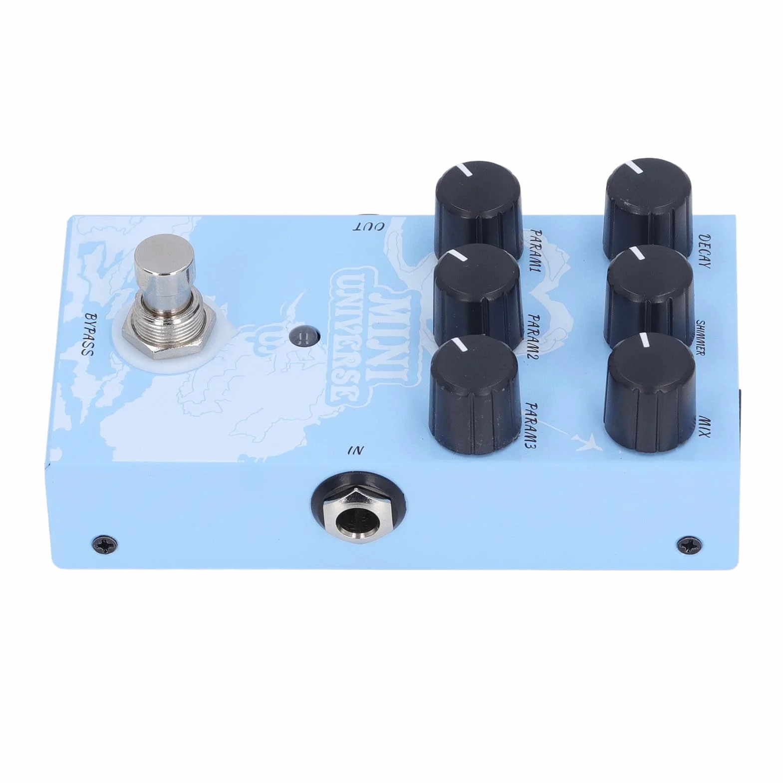 Pedal de Guitarra de Reverberación, Pedal de Efecto de Guitarra de Reverberación Digital Mini Universe con 9 Sonidos de Diversos y Tonos Auténticos Cálidos, Compatible con Adaptador USB