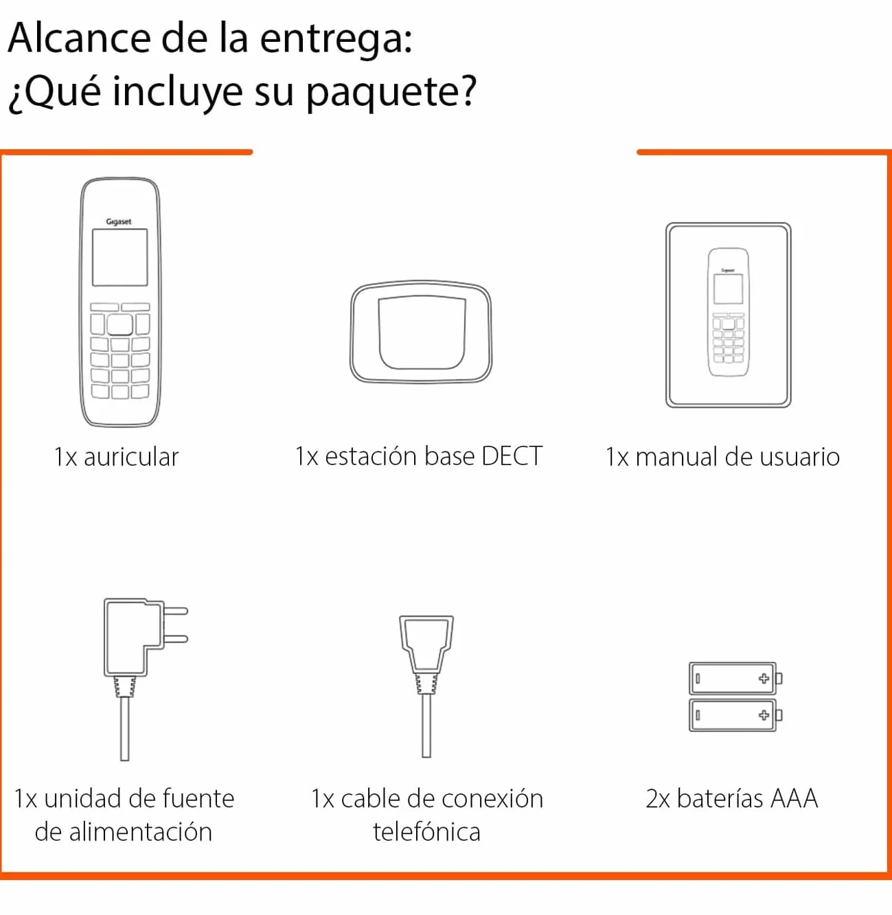 Gigaset A270 Teléfono DECT Inalámbrico Pantalla Gráfica Iluminada Manos Libres Blanco