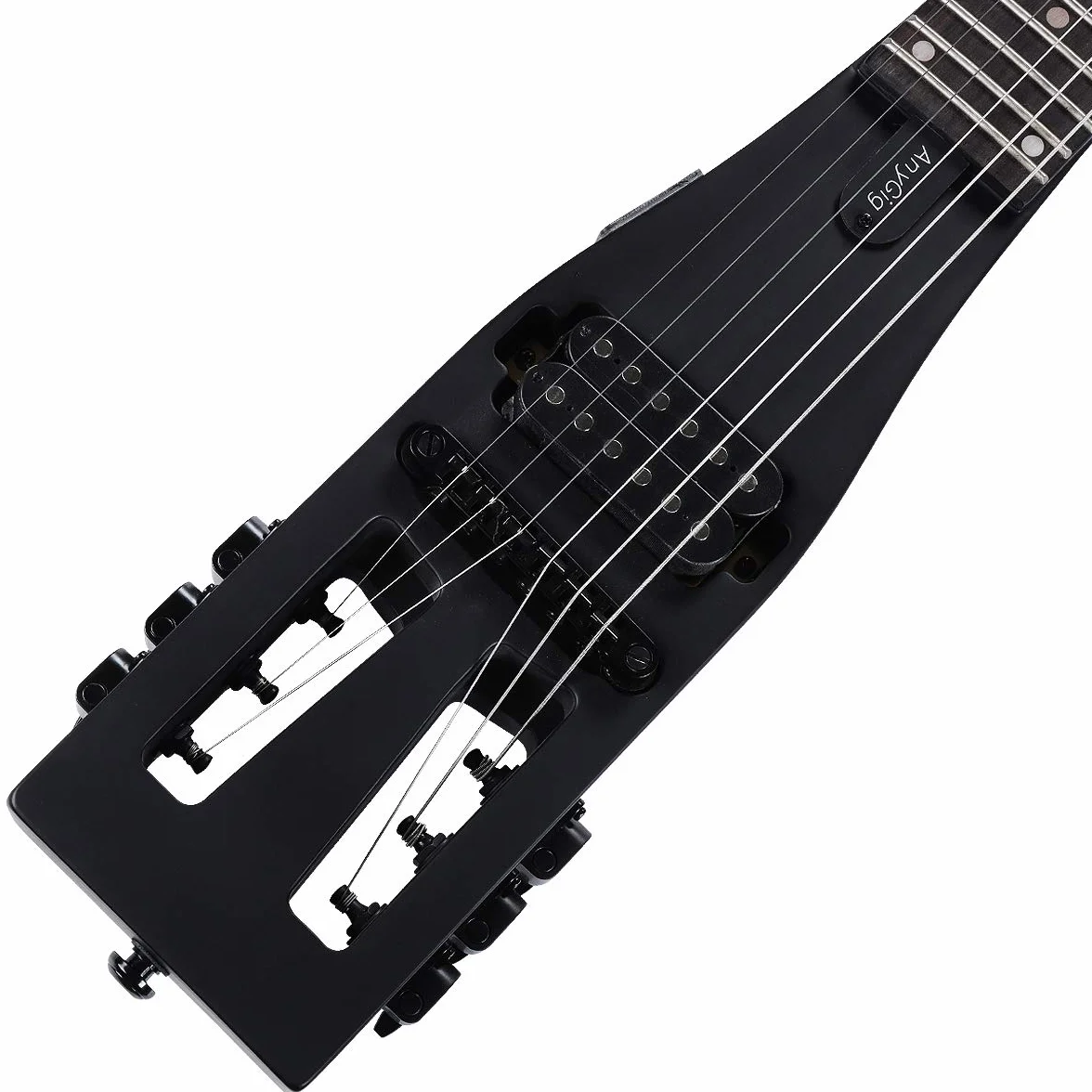 Guitarra eléctrica práctica portátil de viaje, 82 cm, 1,6 kg, escala completa de 64,8 cm, con bolsa de transporte, zurdo, negro mate
