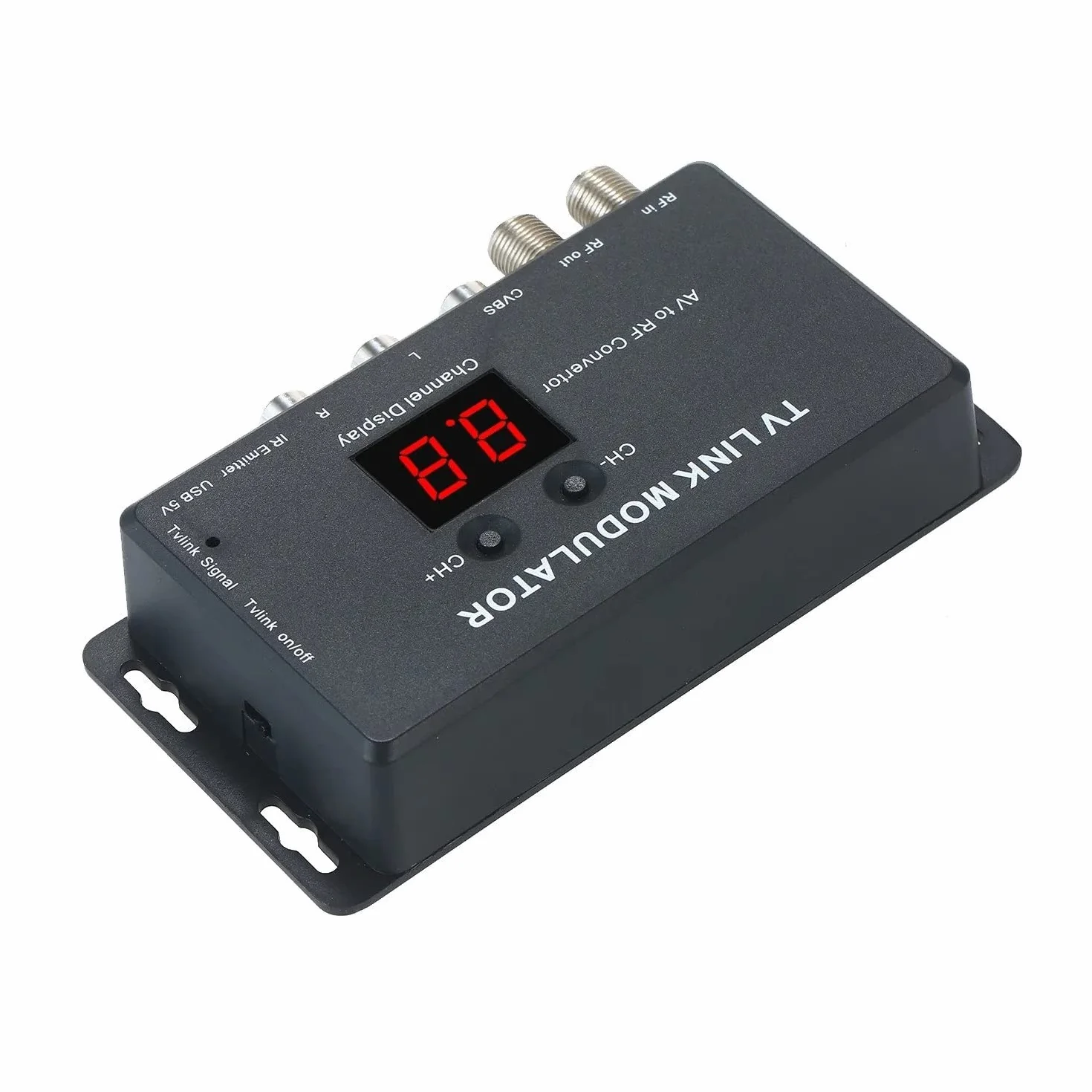 UHF Modulador, TM70 UHF TV Link Modulador AV a RF Convertidor IR Extender, Modulador Modulador AV a RF Convertidor IR Extender, Compatible con PAL/NTSC con Cable de Carga USB