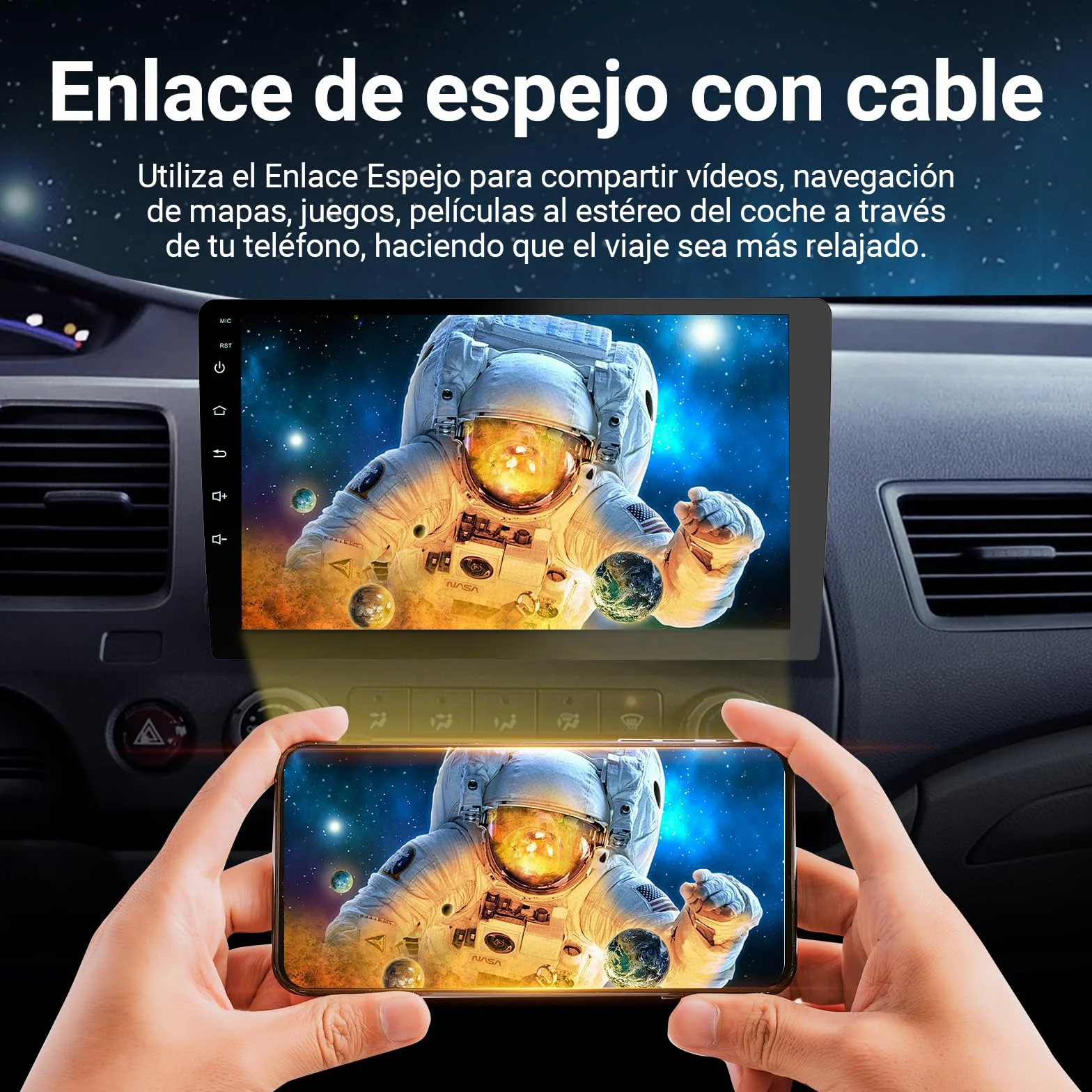 Haudio 2 DIN Coche Radio con Apple Carplay Inalámbrico & Android Auto, 9 Pulgadas IPS Pantalla con Trasera Cámara, GPS, Mirror Link, Radio SWC/Am/FM Adecuada Mayoría Coches 4+64GB(Actualizar CPU)
