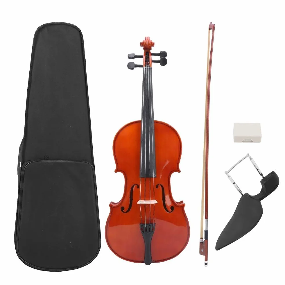 Juego de Viola de 16 Pulgadas, Viola de Madera Maciza con Puente de Colofonia de Arco de Caja para Estudiantes Principiantes