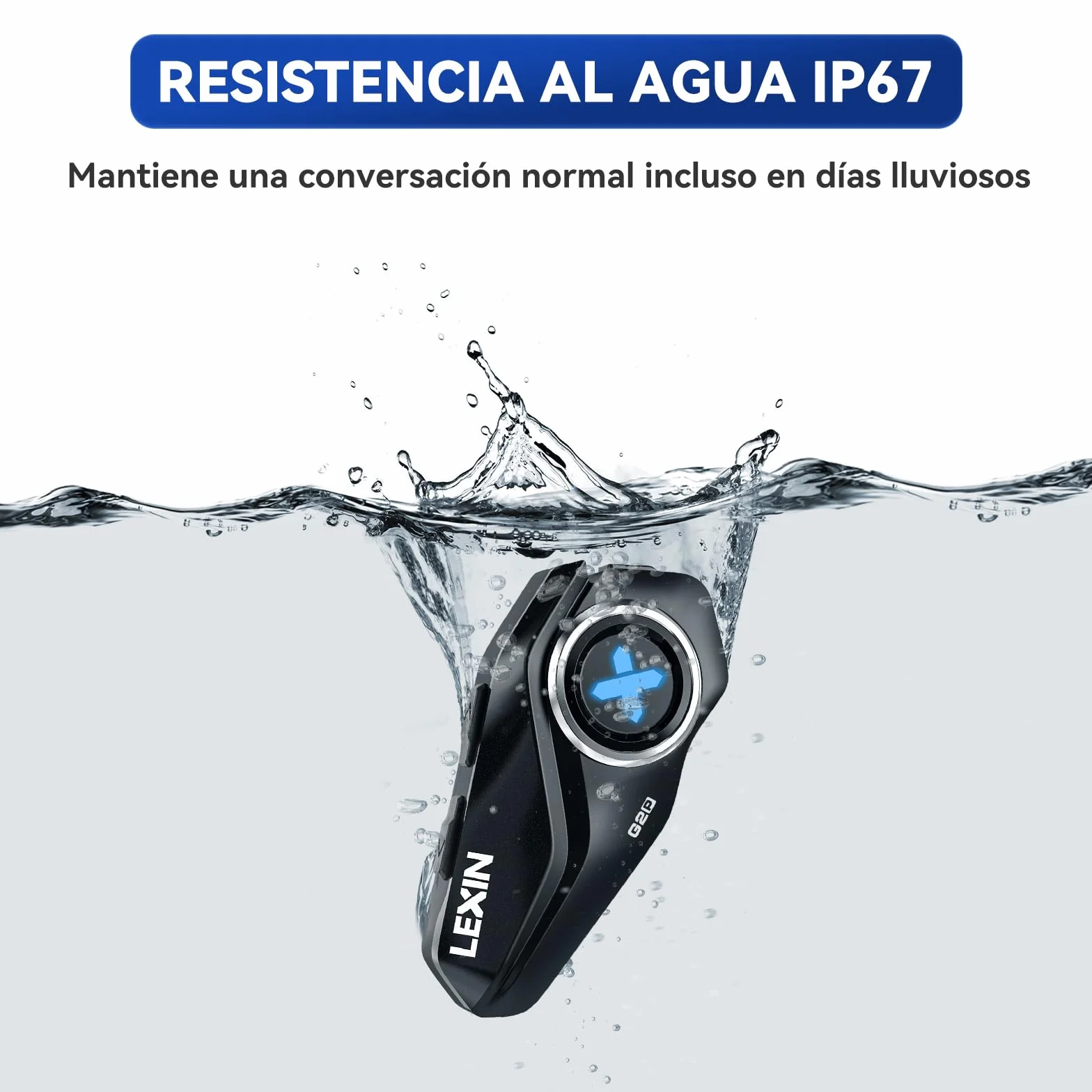 LEXIN G2P Intercomunicador Casco Moto Bluetooth 6 Vías, Sistema Comunicación con 4 Cubiertas Reemplazables