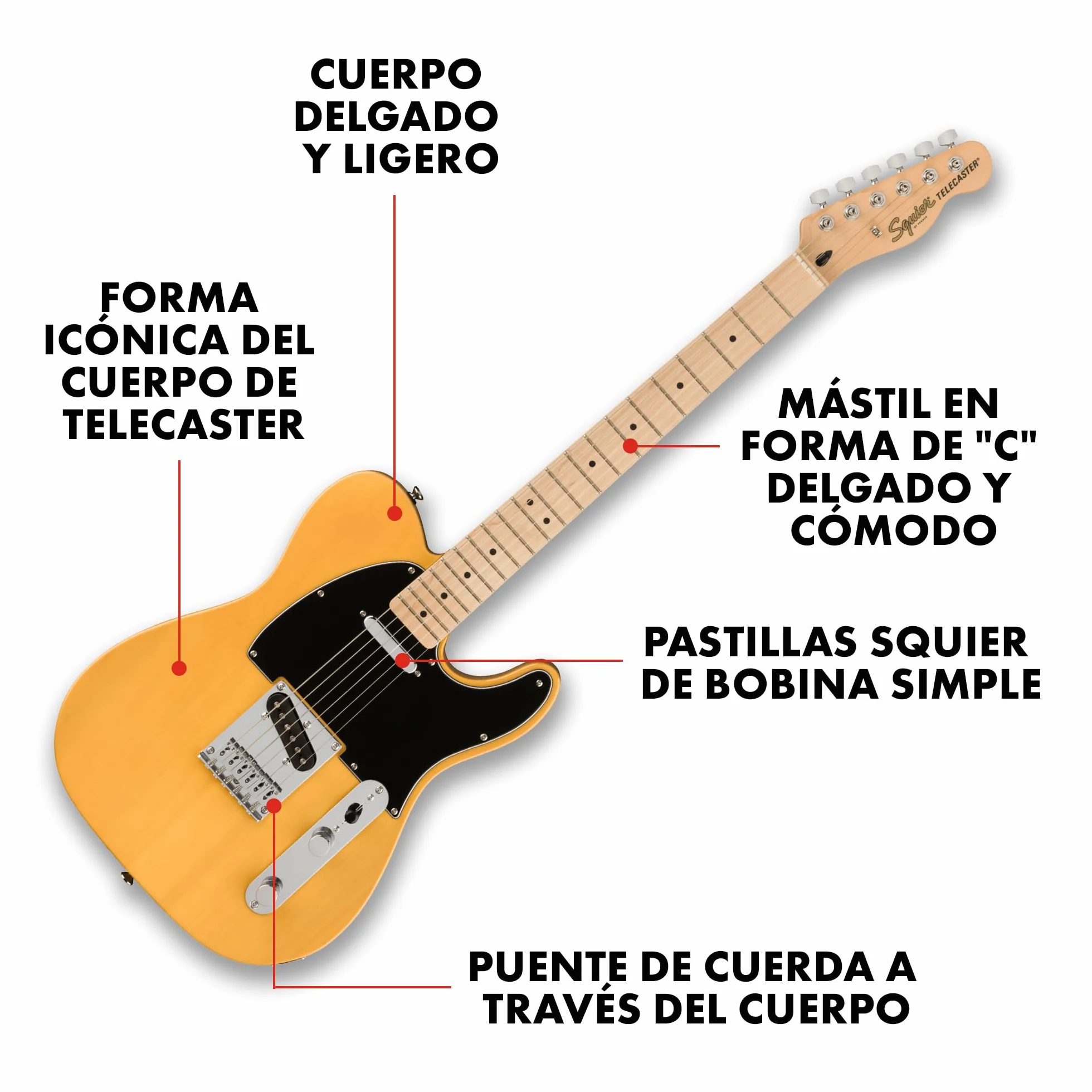 Squier by Fender Affinity Series Telecaster, Electric Guitar, Maple fingerboard, Butterscotch Blonde