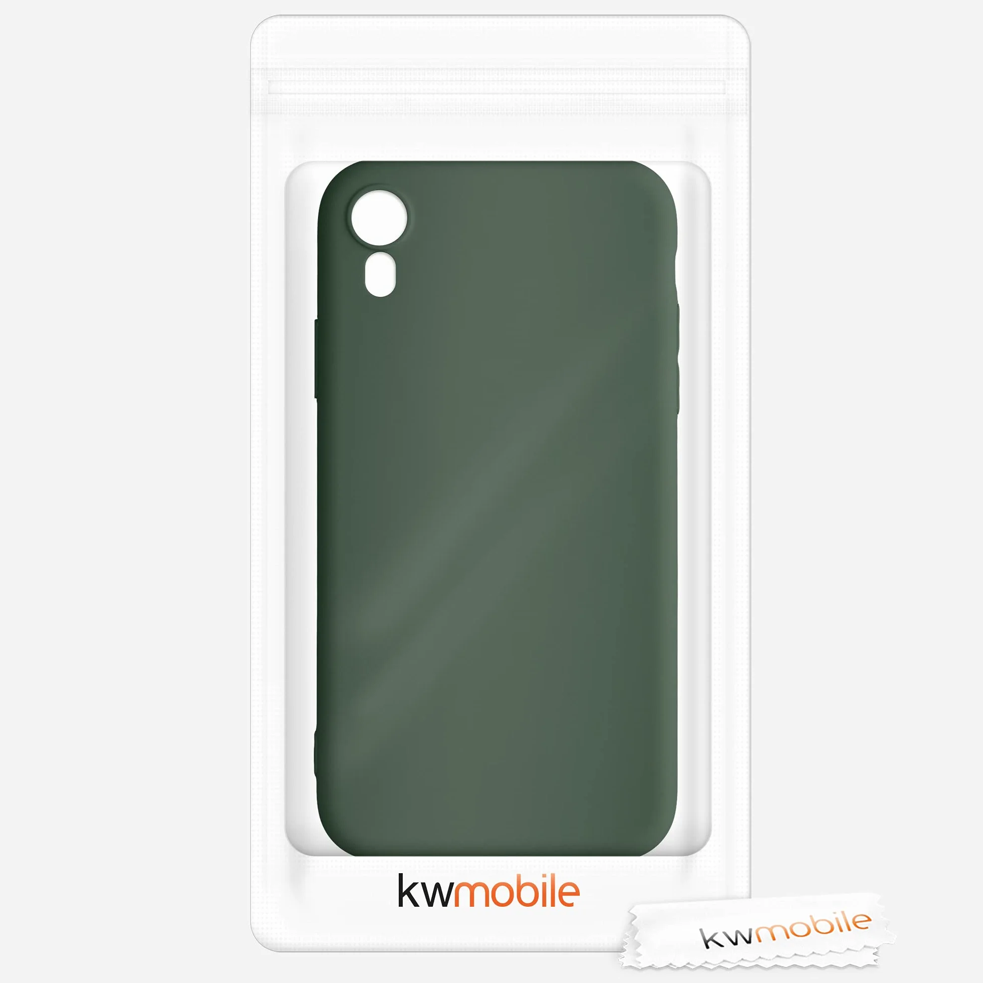 kwmobile Funda para Apple iPhone XR Carcasa - Ultrafina de TPU y Silicona con Bordes elevados anticaídas - Verde Oscuro Mate