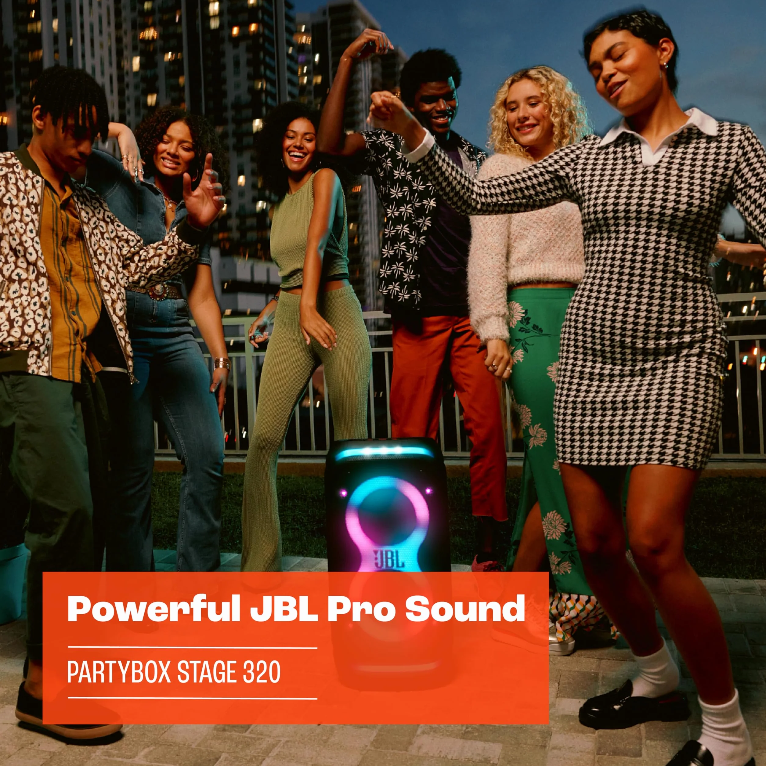 JBL Partybox Stage 320 Altavoz portátil Bluetooth IPX4 Negro
