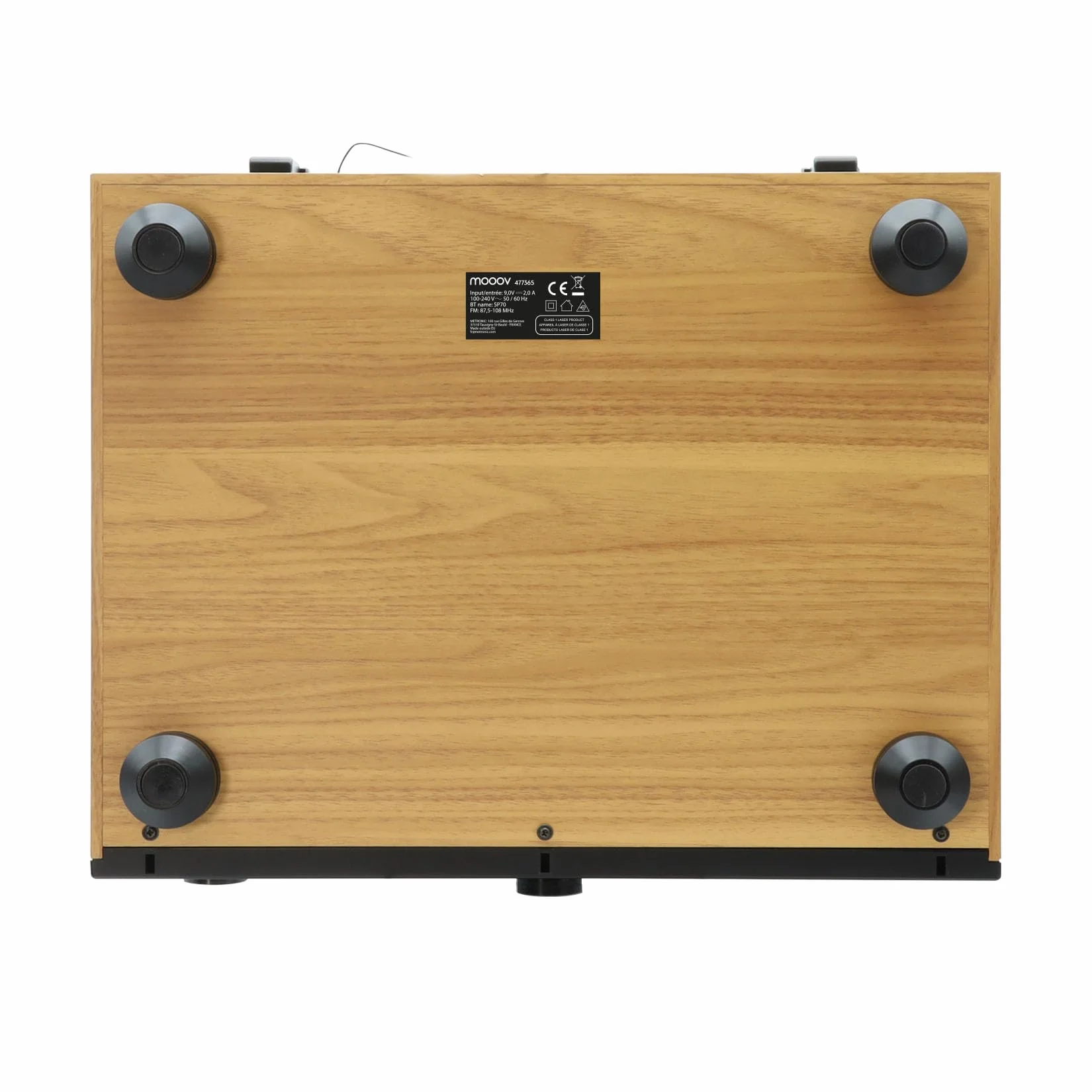 Mooov Microcadena HiFi Estéreo 50W con Tocadiscos, Reproductor CD, Bluetooth, Radio FM, USB, AUX-IN, RCA, Mando a Distancia