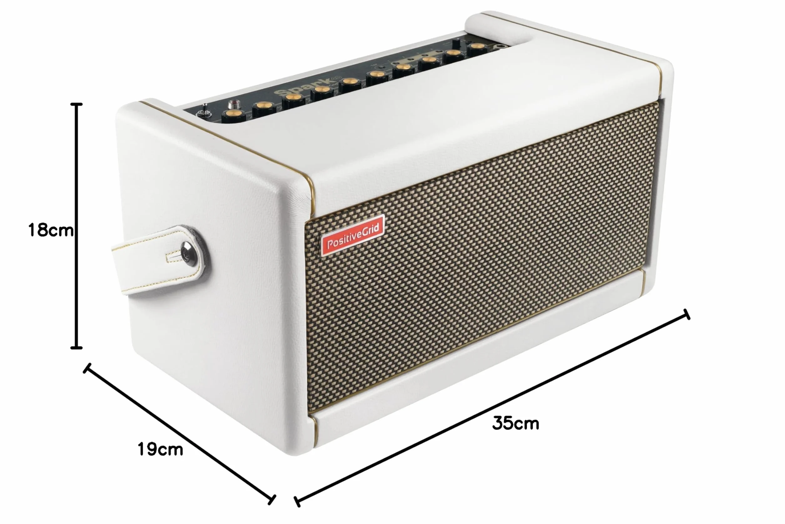 Positive Grid Spark Pearl Amplificador de Guitarra con Bolsa, Amplificador Combinado de 40 vatios para Guitarra eléctrica, acústica y bajo con Spark Aplicación móvil