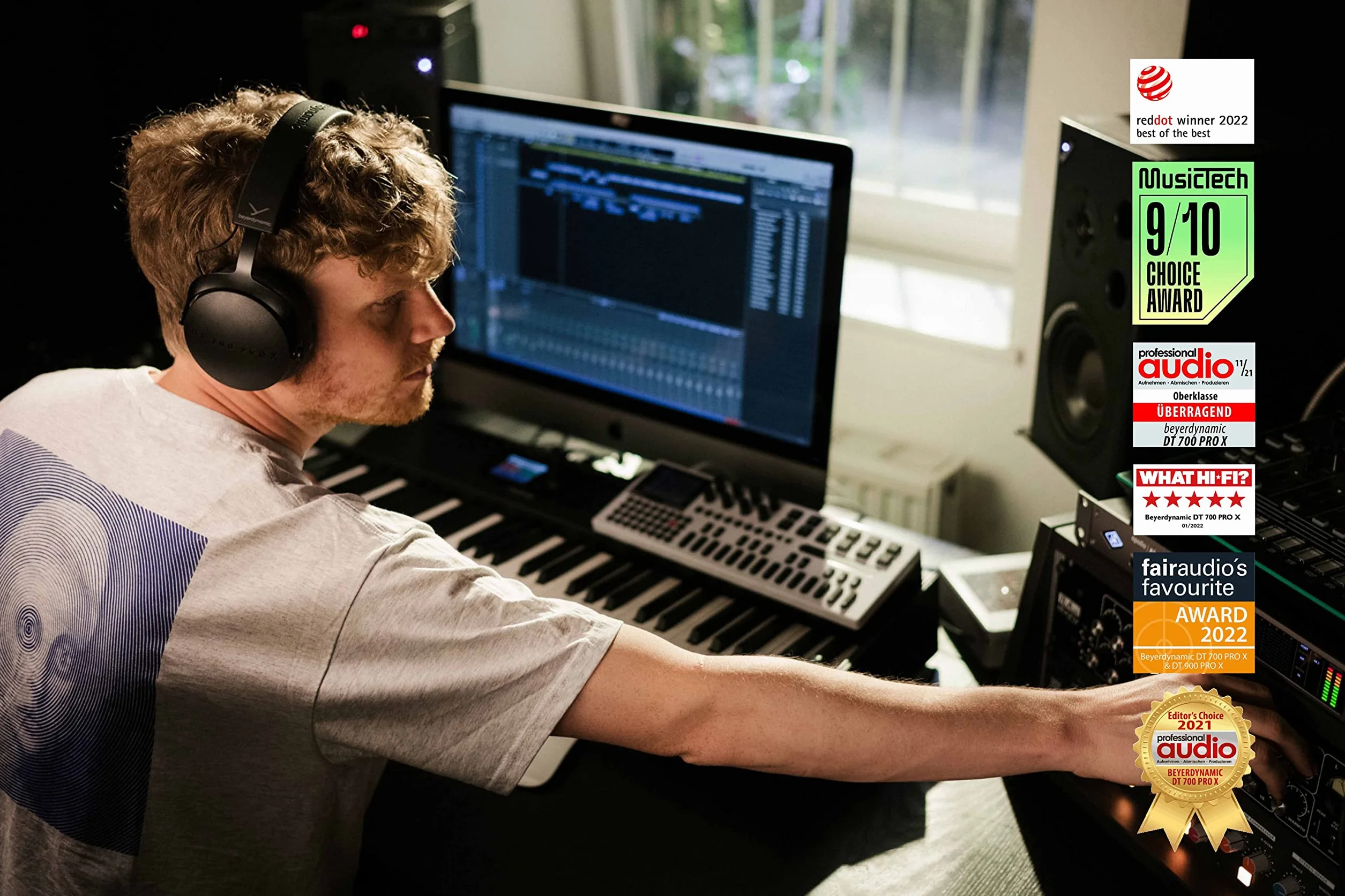 beyerdynamic DT 700 Pro X Auriculares de Estudio con Controladores Stellar.45 para grabación, monitoreo y Mezcla en Todos los Dispositivos de reproducción (Cerrados)