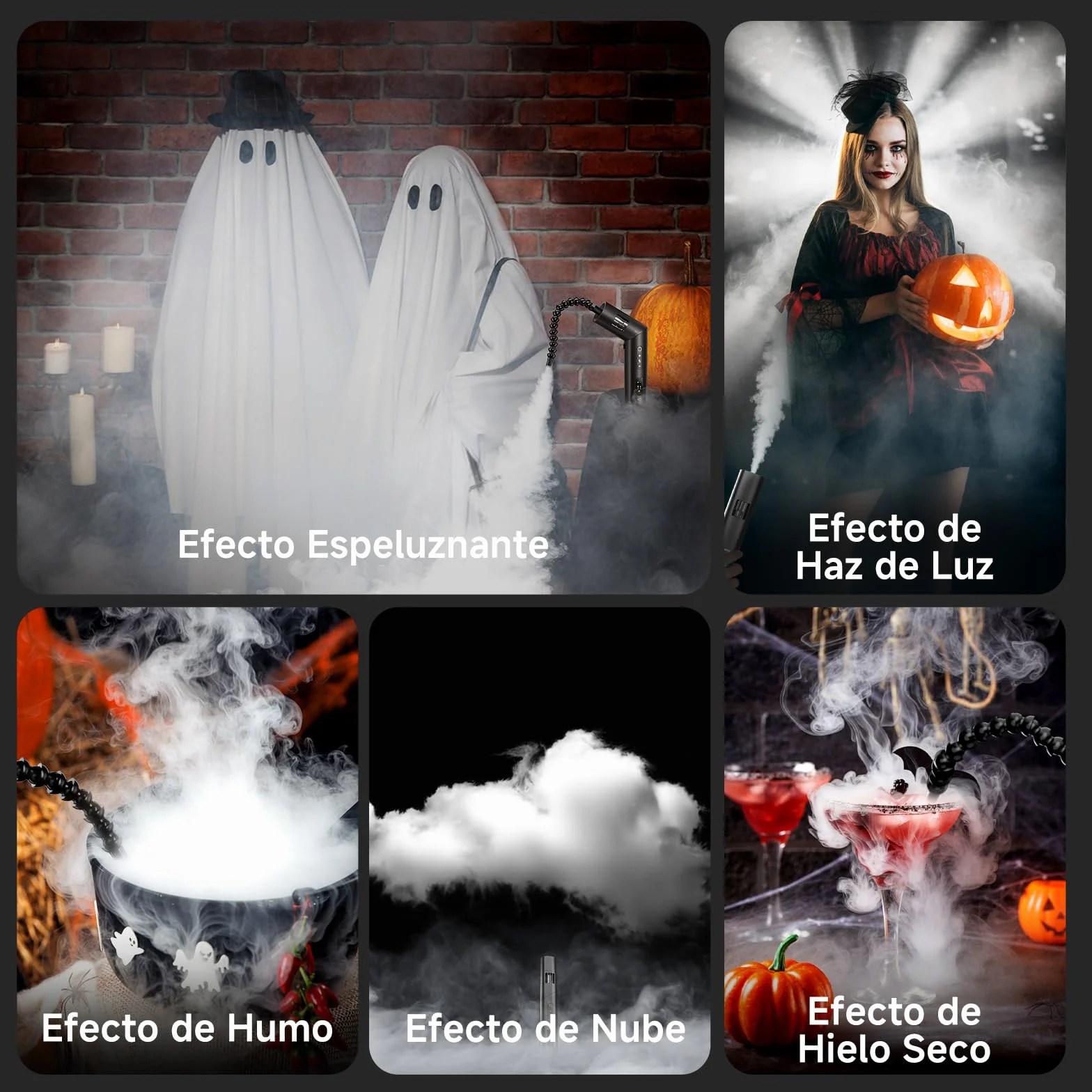 COLBOR Máquina de Humo 40W Recargable con Control Remoto, CF5 Mini máquina de Niebla Portátil con Ventilador RGB para Fotografía, Fiestas Interiores y Exteriores, Halloween, Cosplay