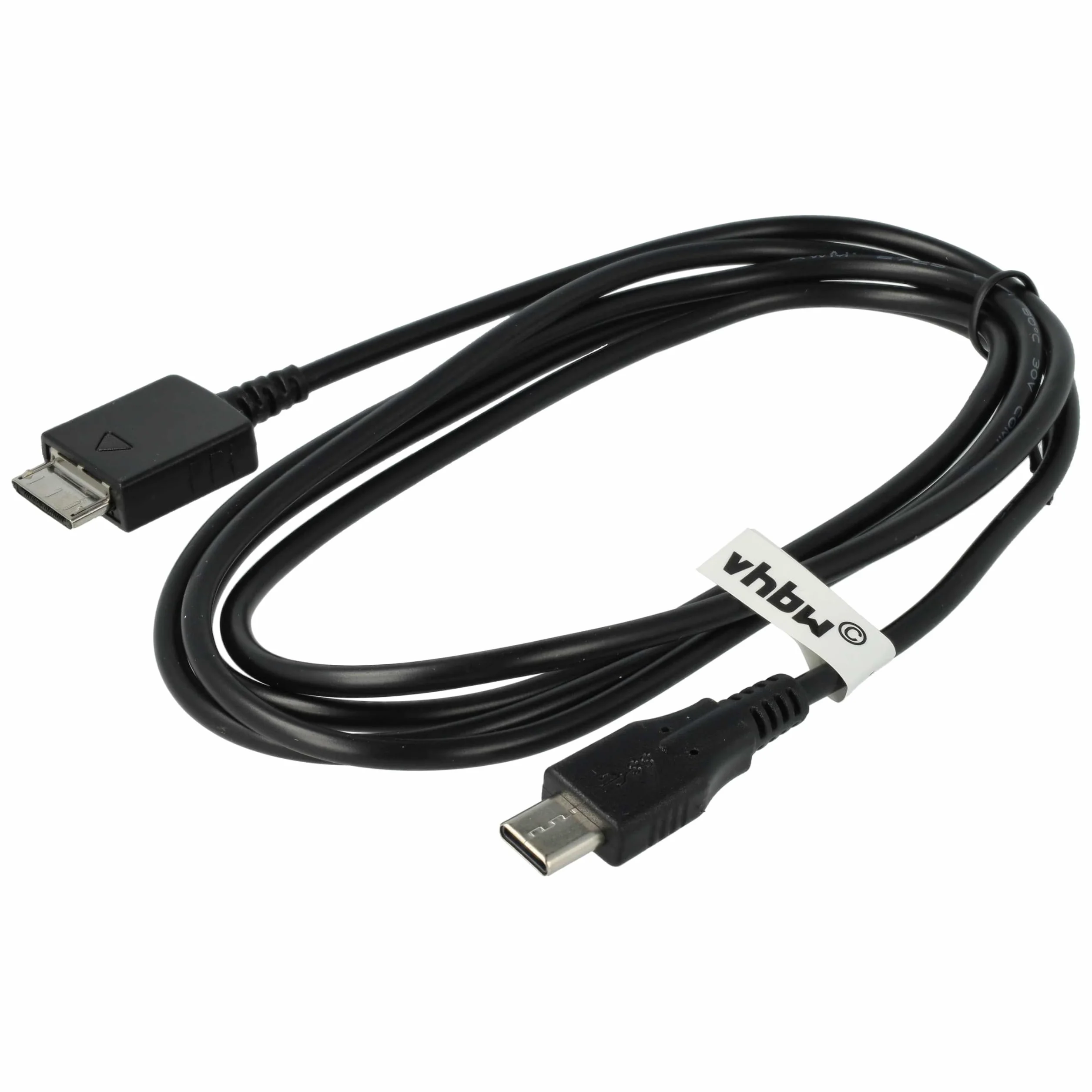 vhbw Cable de datos USB-C compatible con Sony Walkman NW-S715F, NW-S716F, NW-S706F, NW-S718, NW-S736F, NW-S738F reproductor MP3 - negro, 150 cm