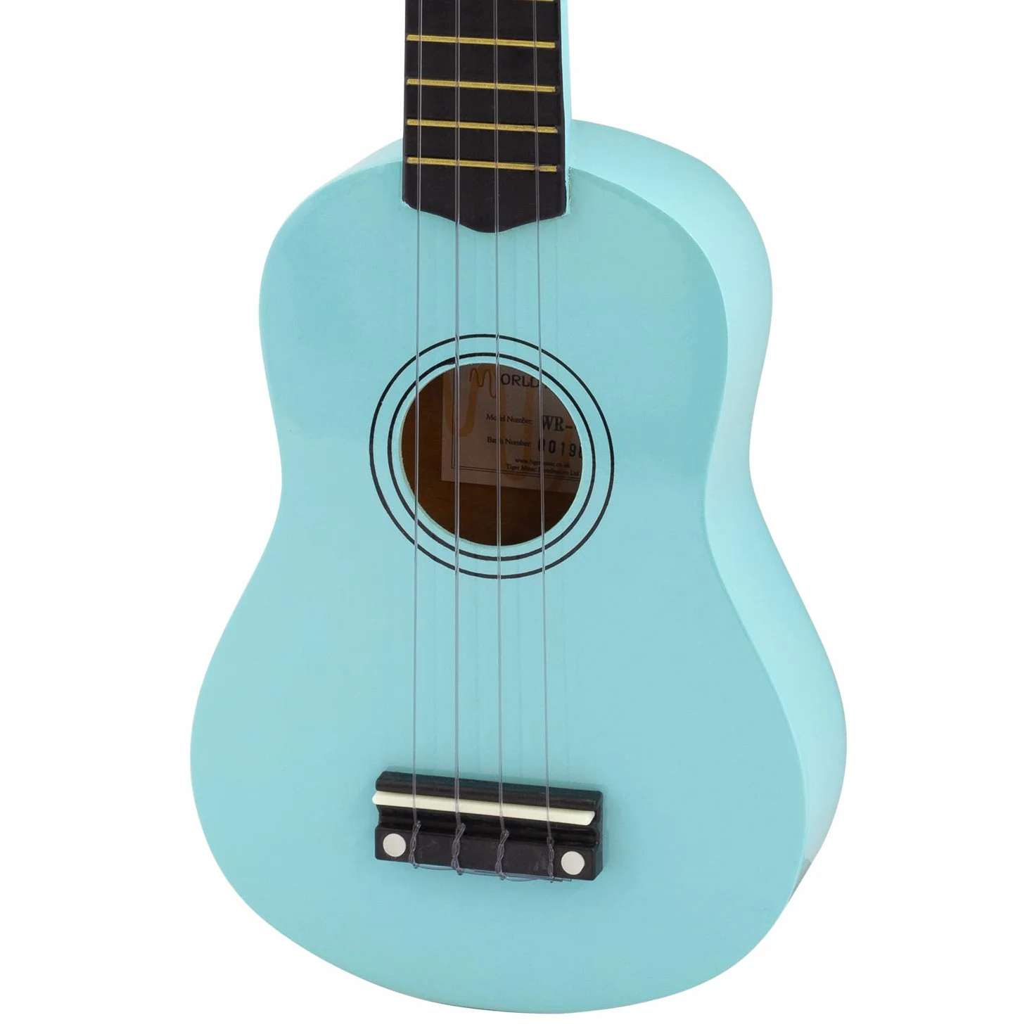 WR-306 - Ukelele soprano para principiantes, acabado azul claro con bolsa para concierto, cuerdas de repuesto para ukelele y púa de fieltro