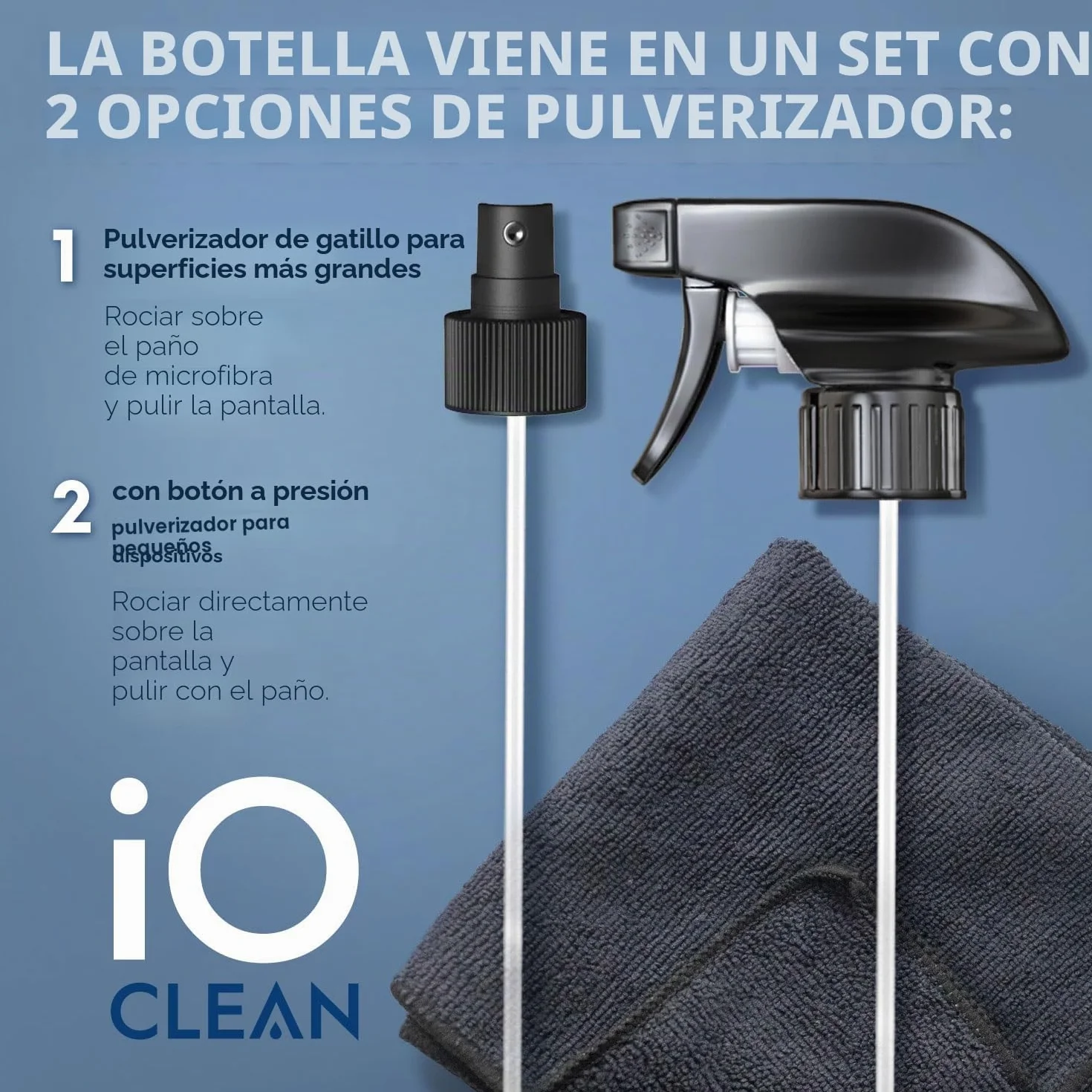 iO Clean Spray Limpiador de Pantalla 16 oz (473 ml) Kit de Limpieza Grande para TV LCD LED OLED