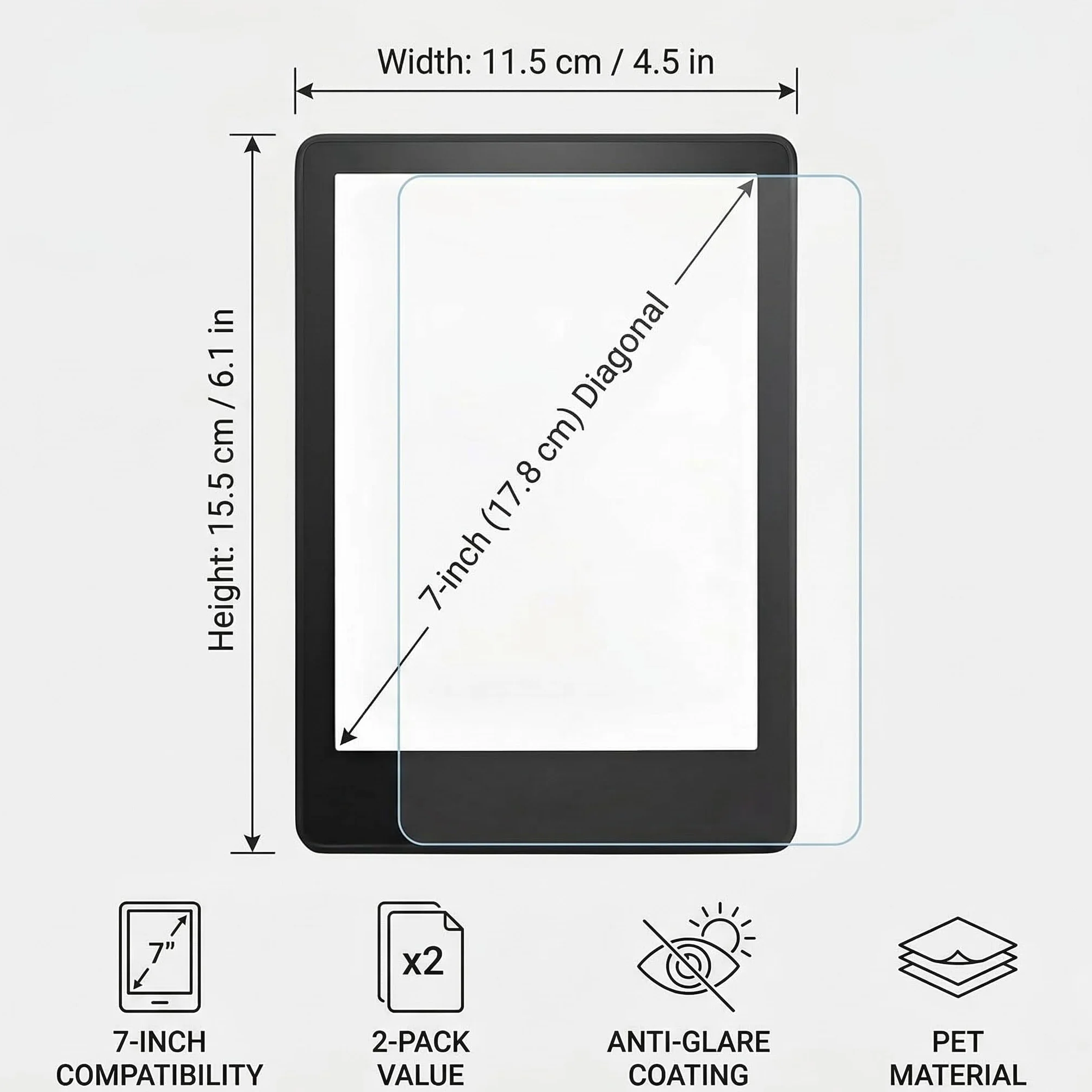 Kindle Paperwhite Protector Pantalla 2 Piezas 7 Pulgadas 12ª Generación 2024 Anti-Resplandor Mate