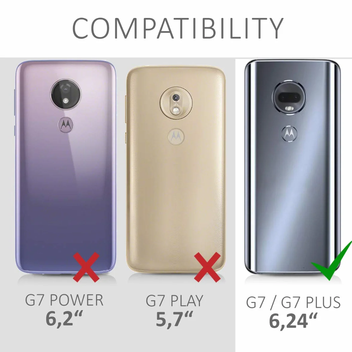 kwmobile Funda Motorola Moto G7 Moto G7 Plus Carcasa TPU Silicona Ultrafino Antigolpes Bordes elevados Carga inalámbrica Metalizado