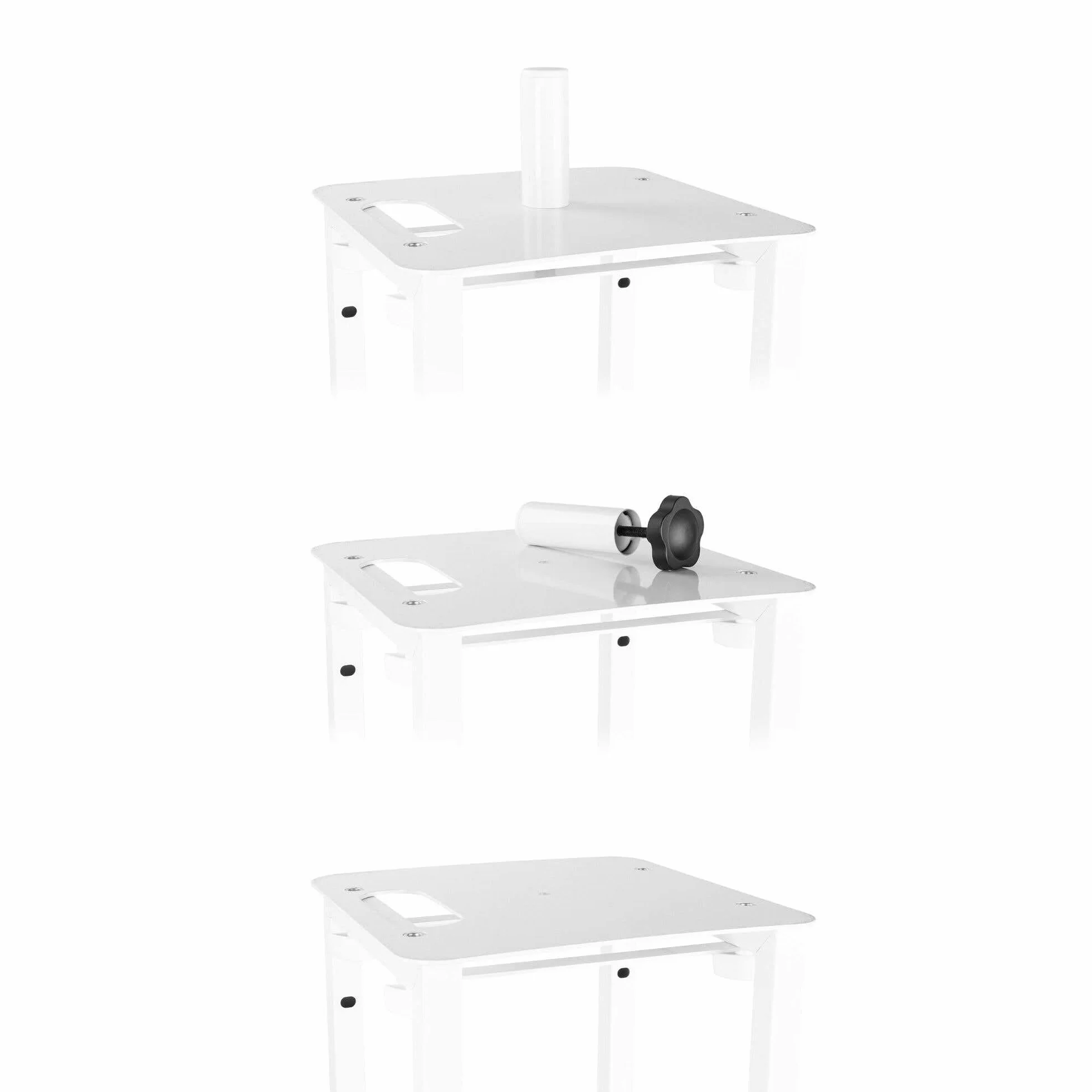 Vonyx DJP165 Soporte Universal para Altavoces - También Adecuado para Efectos de iluminación, Productos, etc. - Incluye Cubierta Blanca y Negra - Altura Regulable