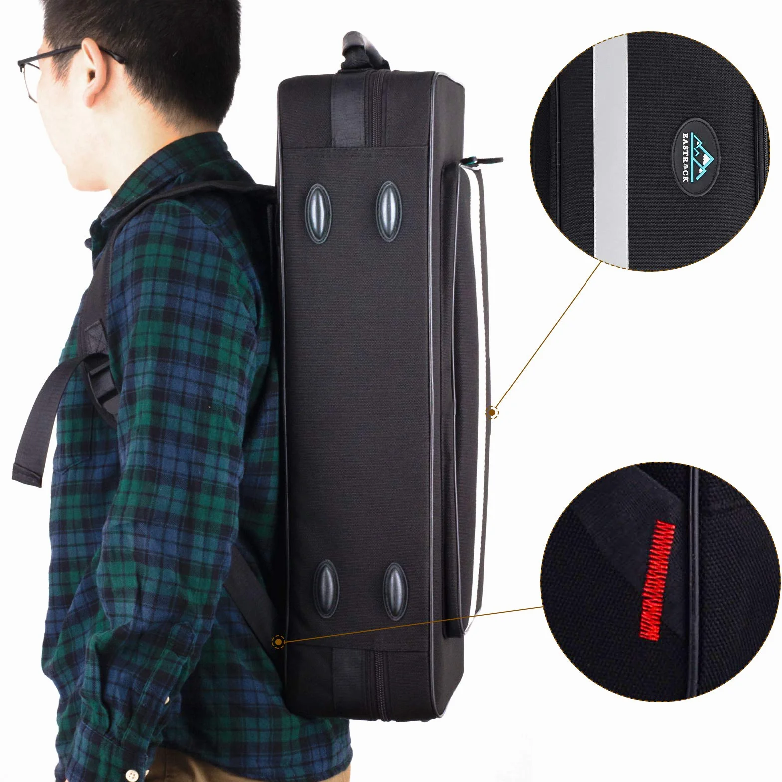 EASTROCK Kit completo de saxofón alto e plano para estudiantes principiantes con funda de transporte, boquilla, almohadillas para boquilla, guantes blancos, correa para el cuello