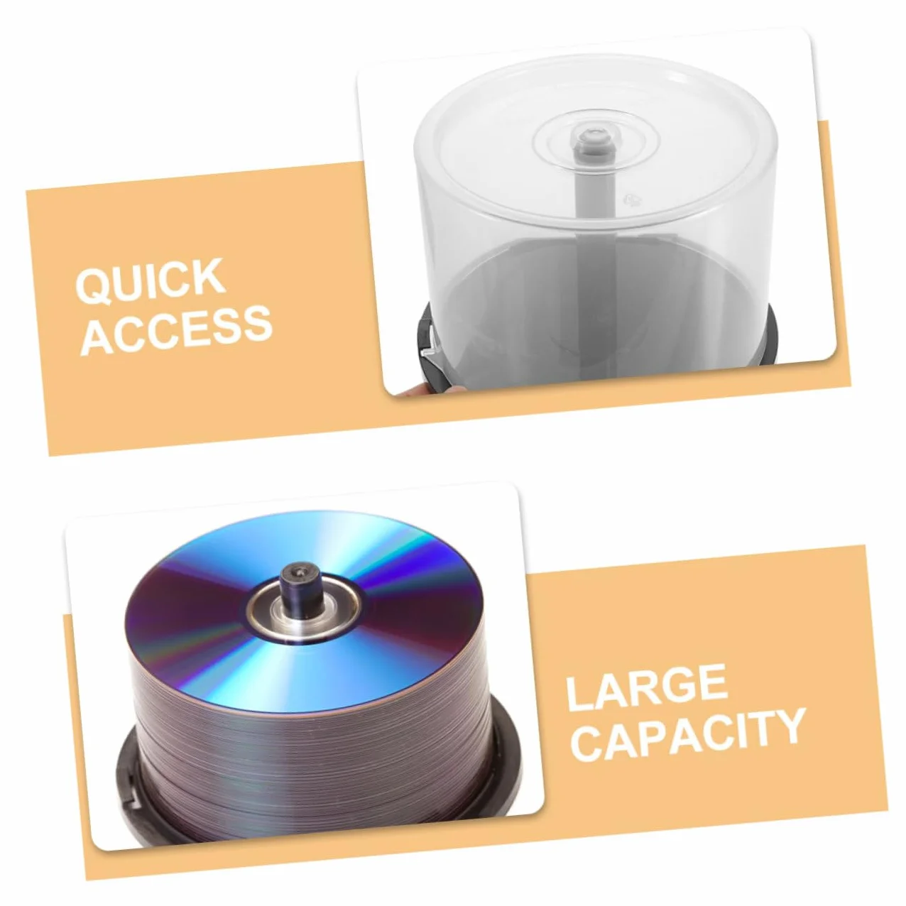 3 Cubos Organizadores para Almacenamiento de CD y Dvd, Contenedores Plásticos Transparentes de 5,5 X 3,1 Pulgadas, Capacidad 50 Discos, para Hogar y Oficina, Estuche Compacto