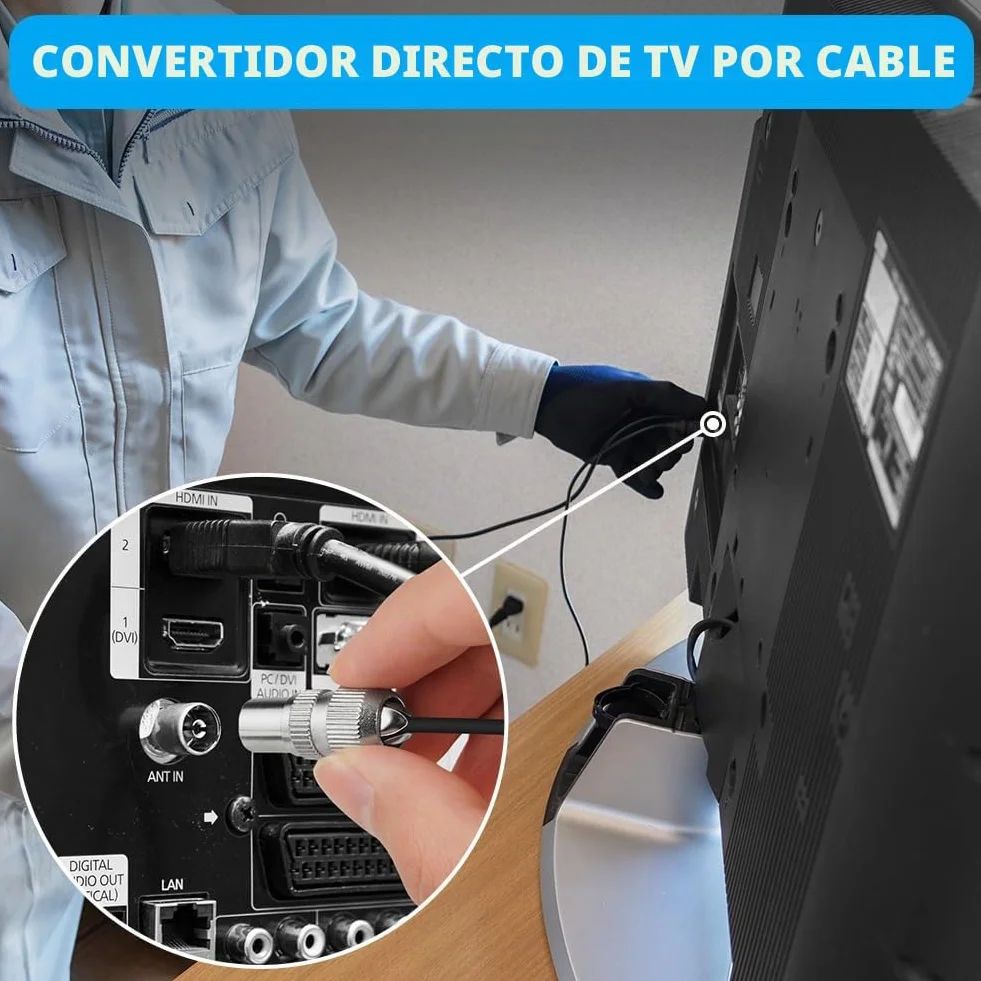 AXFEE Juego de 8 distribuidores de antena, 1 adaptador en T + 1 conector coaxial para TV digital