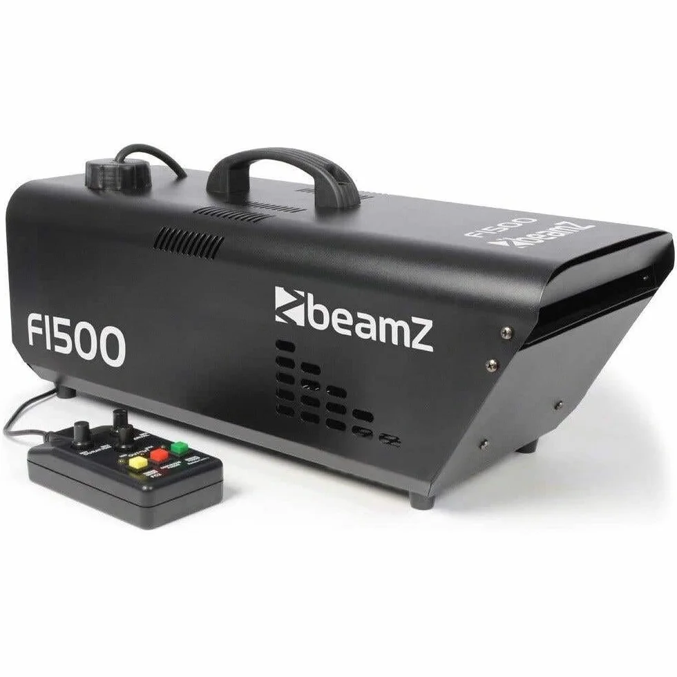 BeamZ F1500 Máquina de humo 1500W con mando a distancia, maquina de humo, compatible con DMX, temporizador, función de intervalo, máquina de niebla para generar constantemente niebla en los escenarios