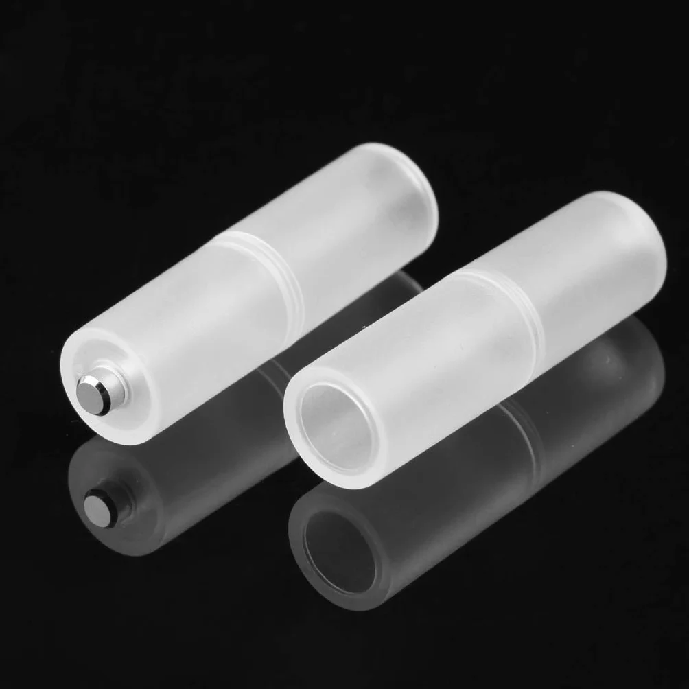 Puco 4 adaptadores de batería de tamaño AAA R03 a AA LR6 + caja de plástico