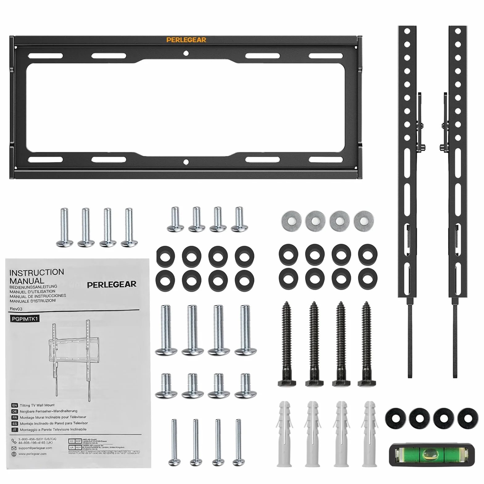 Perlegear Soporte de Pared para TV 26-65 Pulgadas, Inclinable, 45 kg, VESA 400x400 mm