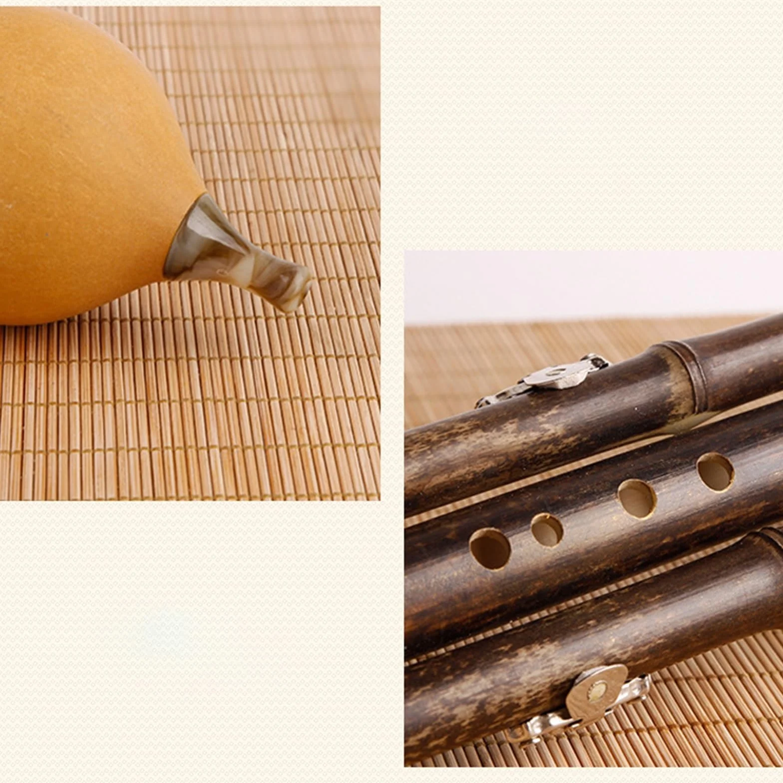 Instrumento Étnico Hulusi, Flauta De Calabaza Natural Para Estudiantes Y Principiantes, Hulusi Desmontable De Doble Afinación Hulusi Profesional (Color : G and F key)