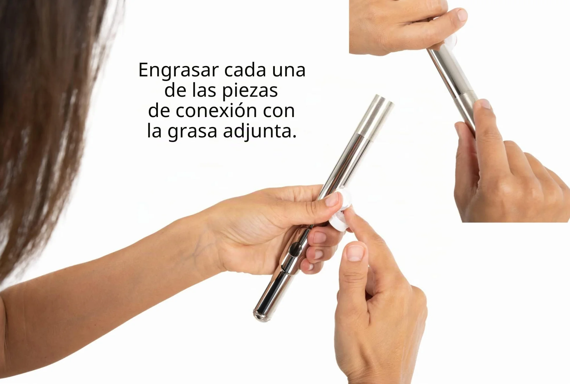 Flauta Traversa Classic Cantabile FL-100, ideal para principiantes, alpaca niquelada, llaves cerradas, mecanismo en E, sol adelantado, afinación en C, incluye estuche y accesorios, color plateado.