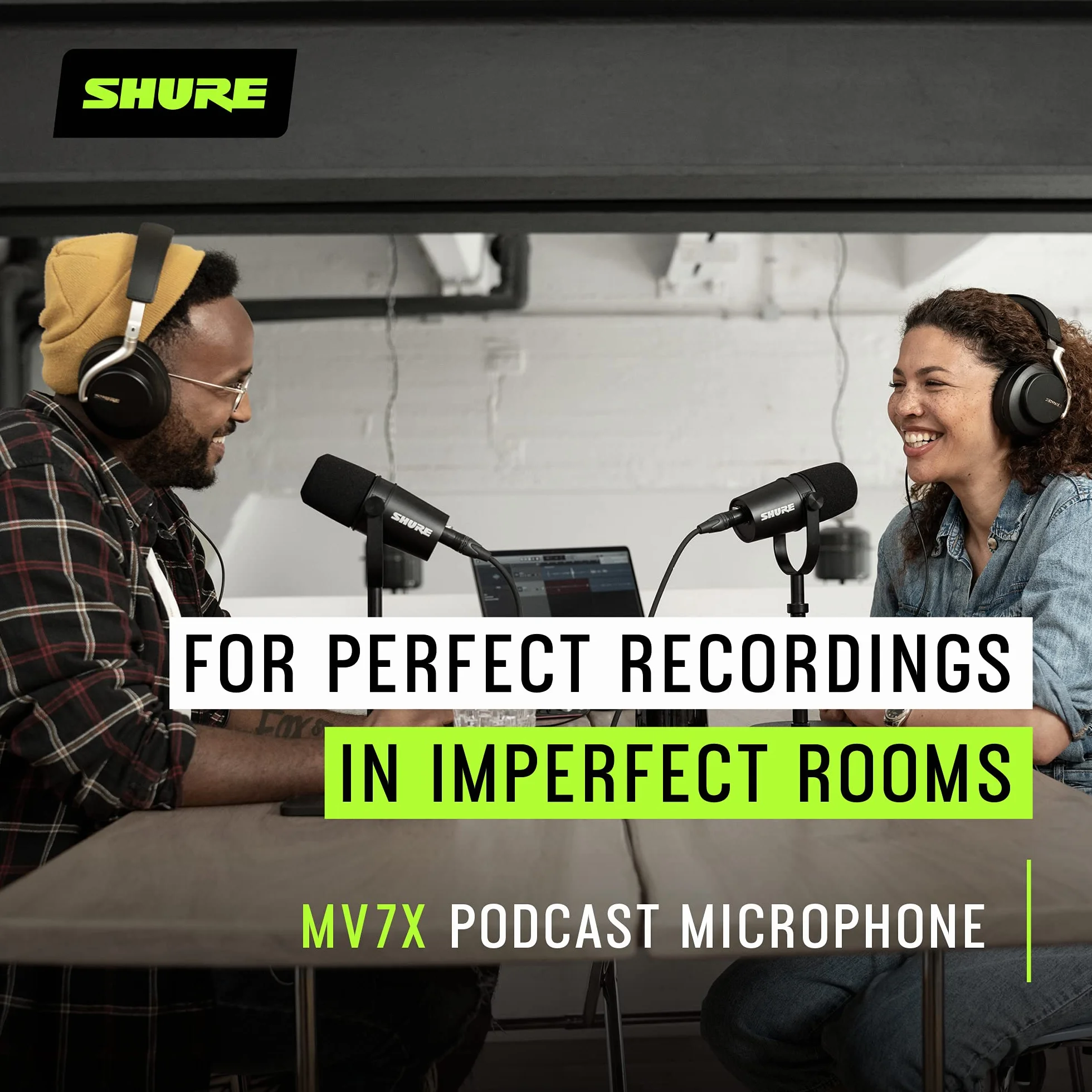 Shure MV7X XLR Podcast Microphone - Pro Dynamic Mic para podcasting y grabación Vocal, Todas Las construcciones de Metal y micrófono Compatible - Negro