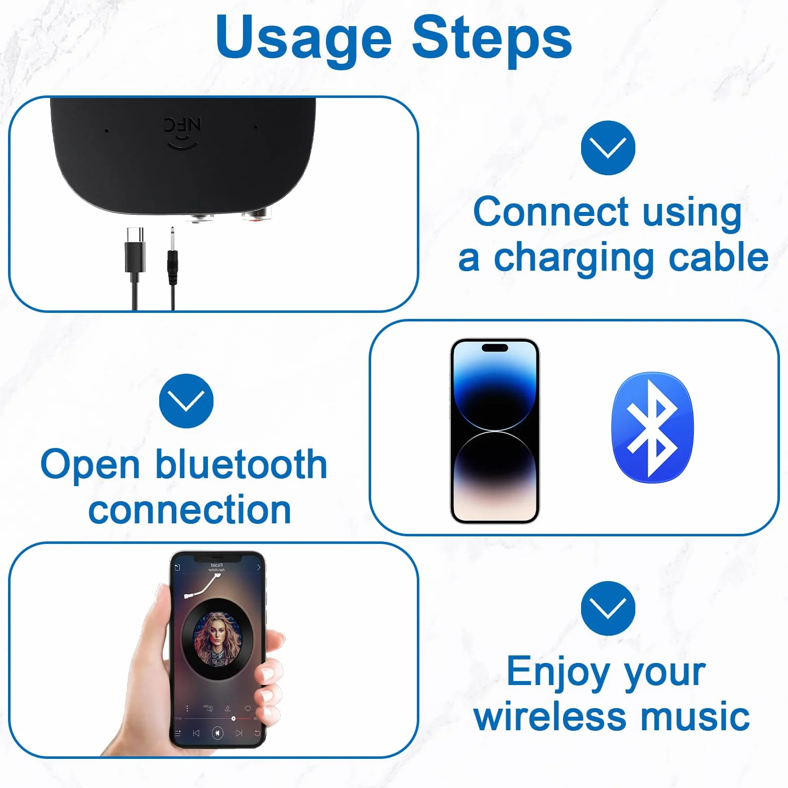 Receptor Bluetooth 5.2 con conector AUX de 3,5 mm y entrada RCA, adaptador de audio Bluetooth 5.2 para estéreo, altavoz, amplificador, audífonos, extensión NFC
