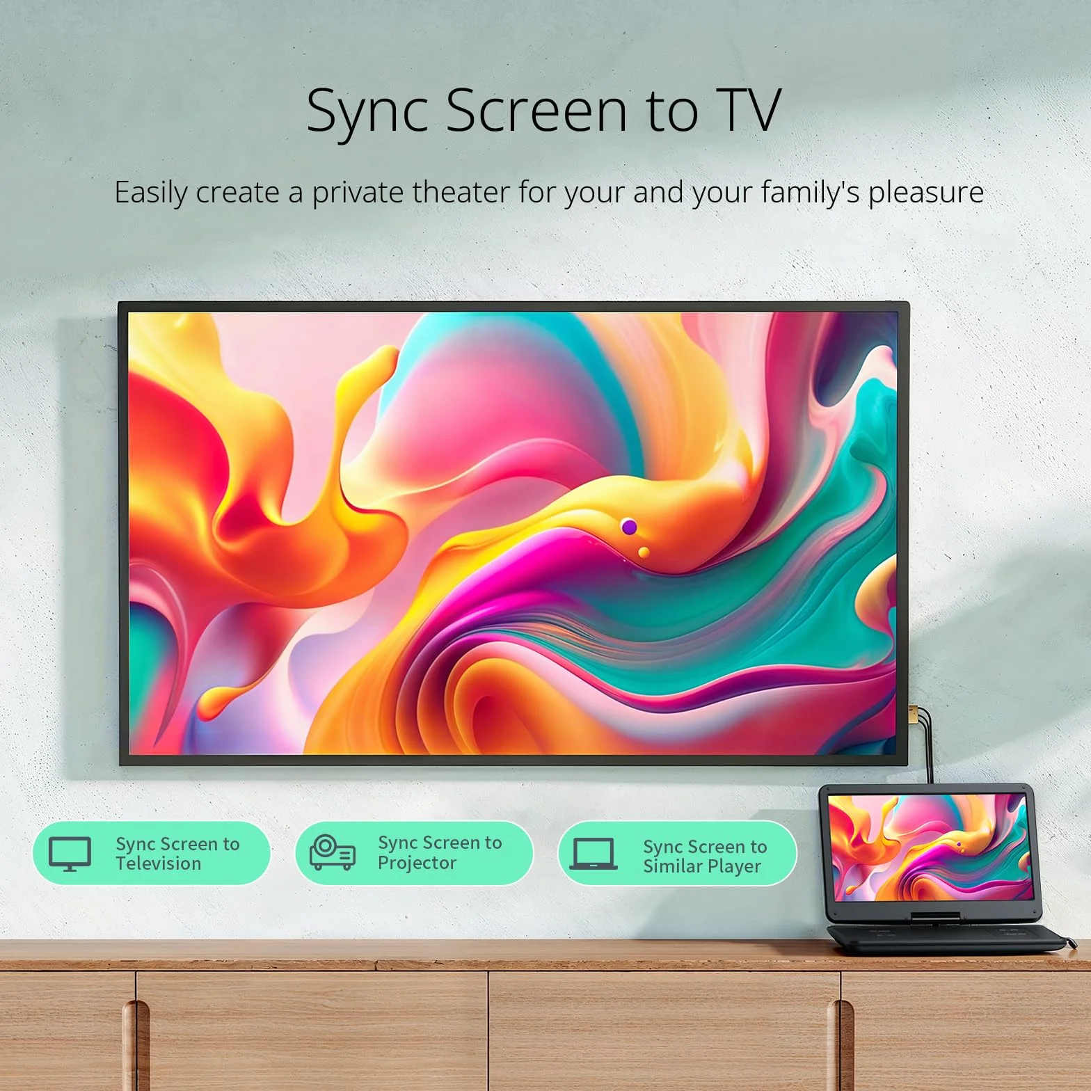 Reproductor DVD portátil Yoton de 17.5" con 15.6" Pantalla Giratoria HD, 6H Battery, Altavoces Estéreo Duales, Restricciones Regionales,Compatible con SD/USB, Conexión a TV/proyector