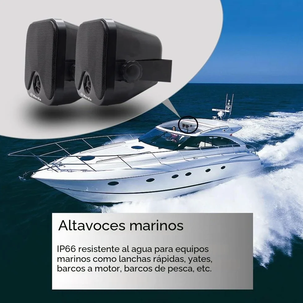 Herdio 4 Inch Resistente al Agua Barco Marina Caja Exterior Altavoces Superficie Montado para Skid Steer ATV UTV RZR Golf Carro Tractor Powersports Barco Camión Jeep