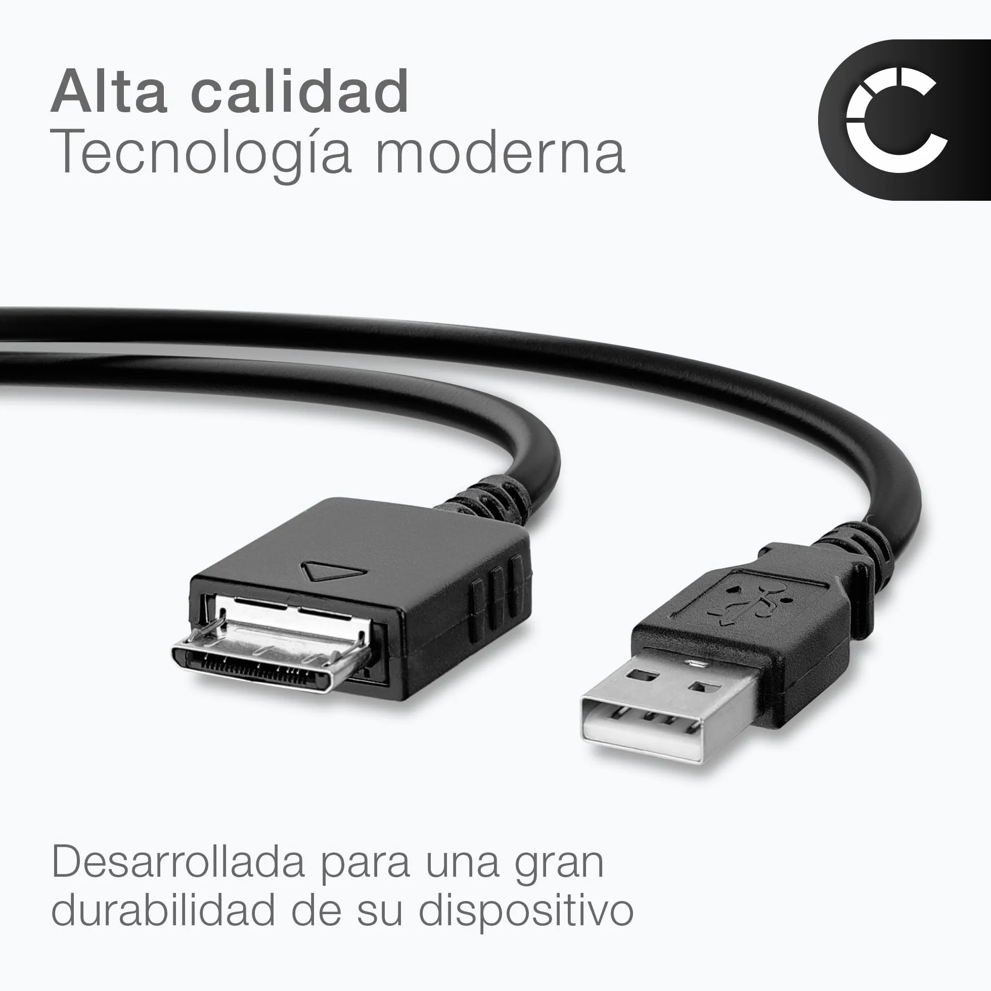 subtel WMC-NW20MU Cable de datos USB 2.0 para reproductor MP3 1m negro compatible con Sony Walkman NW-A55L NWZ-ZX2, NWZ-A15, A10, NWZ-A816, A818 Cable Carga 1A Conector Walkman a USB A