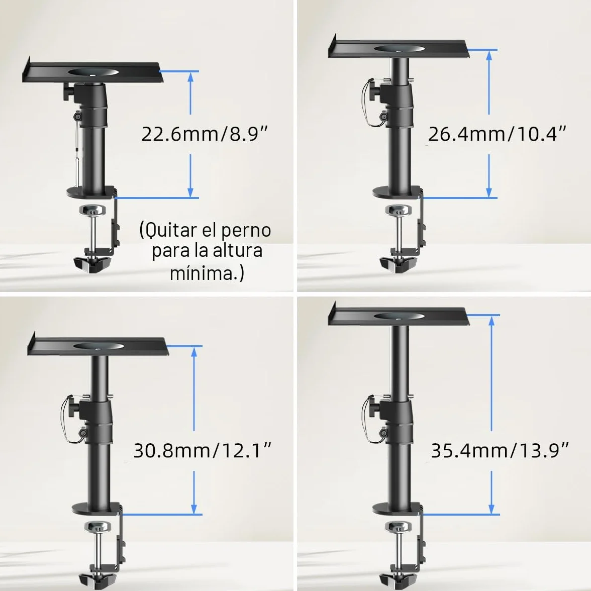 Suptek Soporte Altavoz Universal Giratorio e Inclinable para Barra de Sonido y Altavoces de Estantería, Paquete de 2, Máx 15 kg, Negro