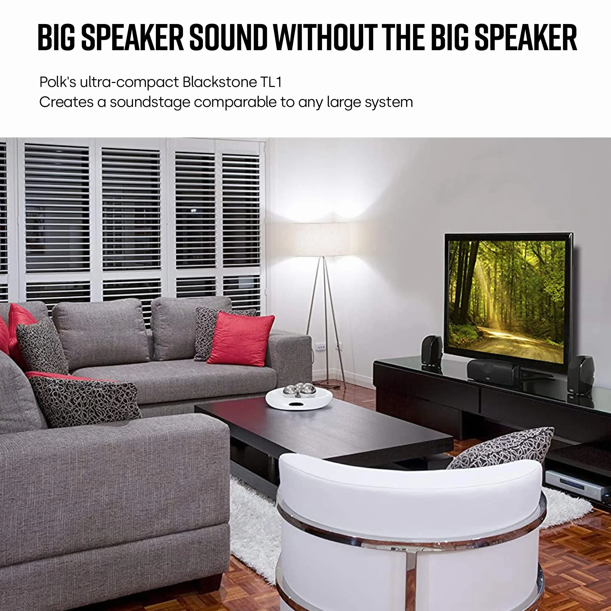 Polk Audio Canal Central de Altavoz TL1 (Cada uno, Negro)