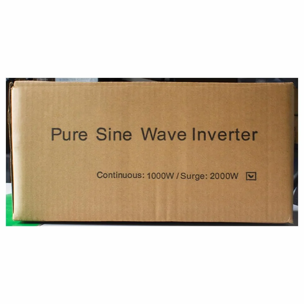 1000W/2000W Inversor 12v 220v Onda Pura con Mando a Distancia, 2 Tomas UE, 2 Puertos USB + Tipo-C, para electrodomésticos, caravanas, Camping Conversor de Voltaje.