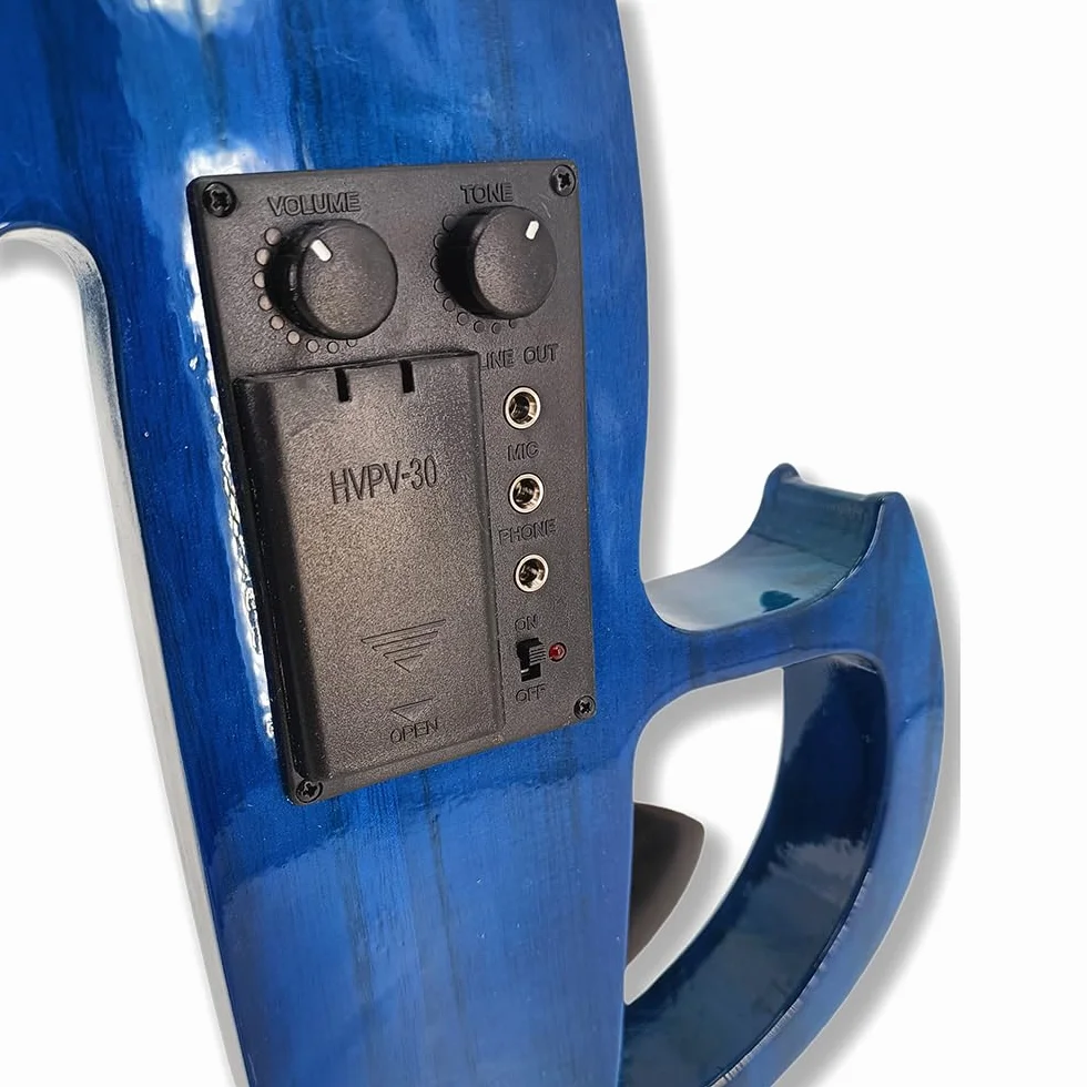 Viola eléctrica azul 4/4 juego de viola silenciosa de tamaño completo para principiantes, adultos y adolescentes, viola de madera maciza con accesorios de ébano, kit de regalo para