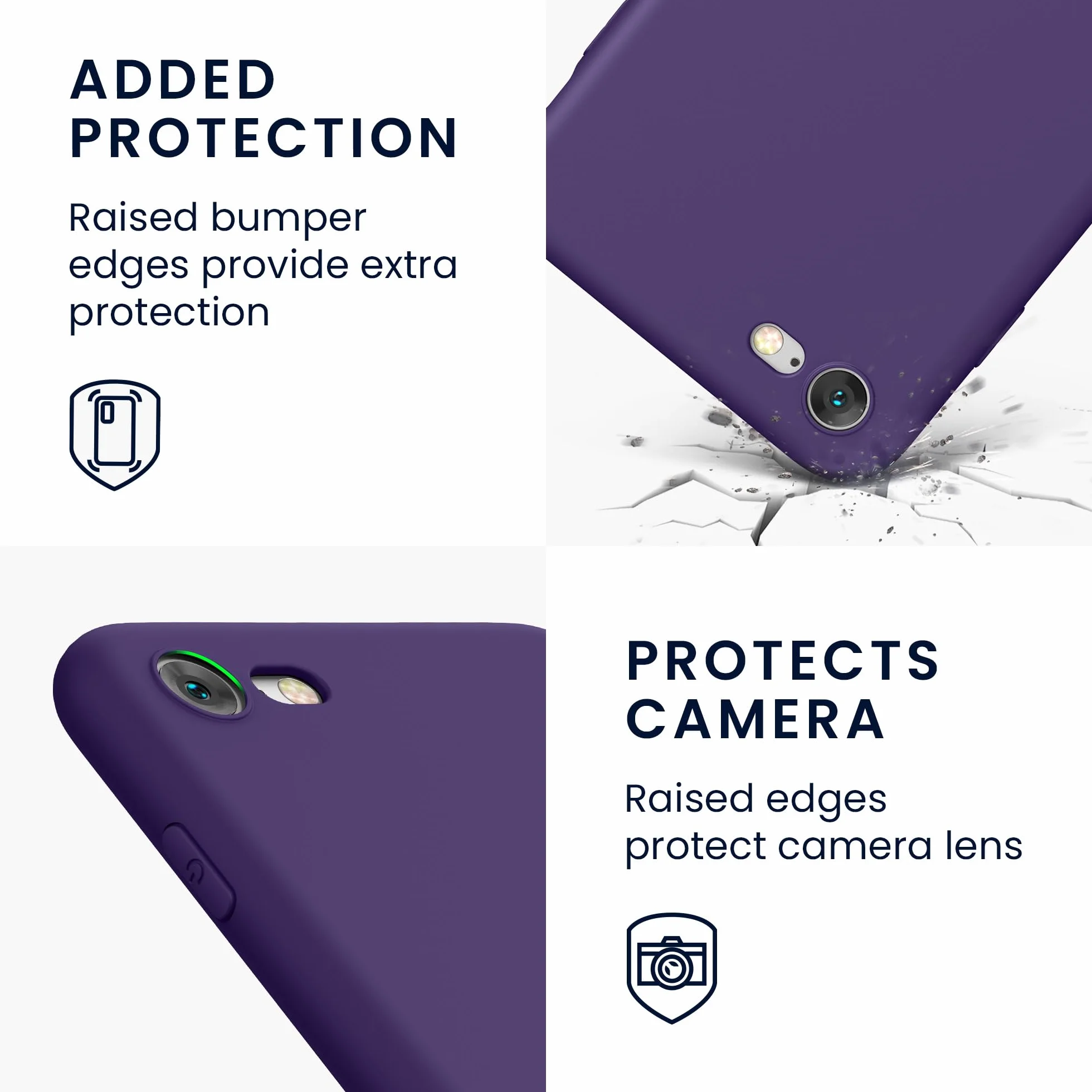 kwmobile Funda para Apple iPhone SE 2022/2020 8 7 - Carcasa con Bordes elevados - Carga inalámbrica - Púrpura Mate