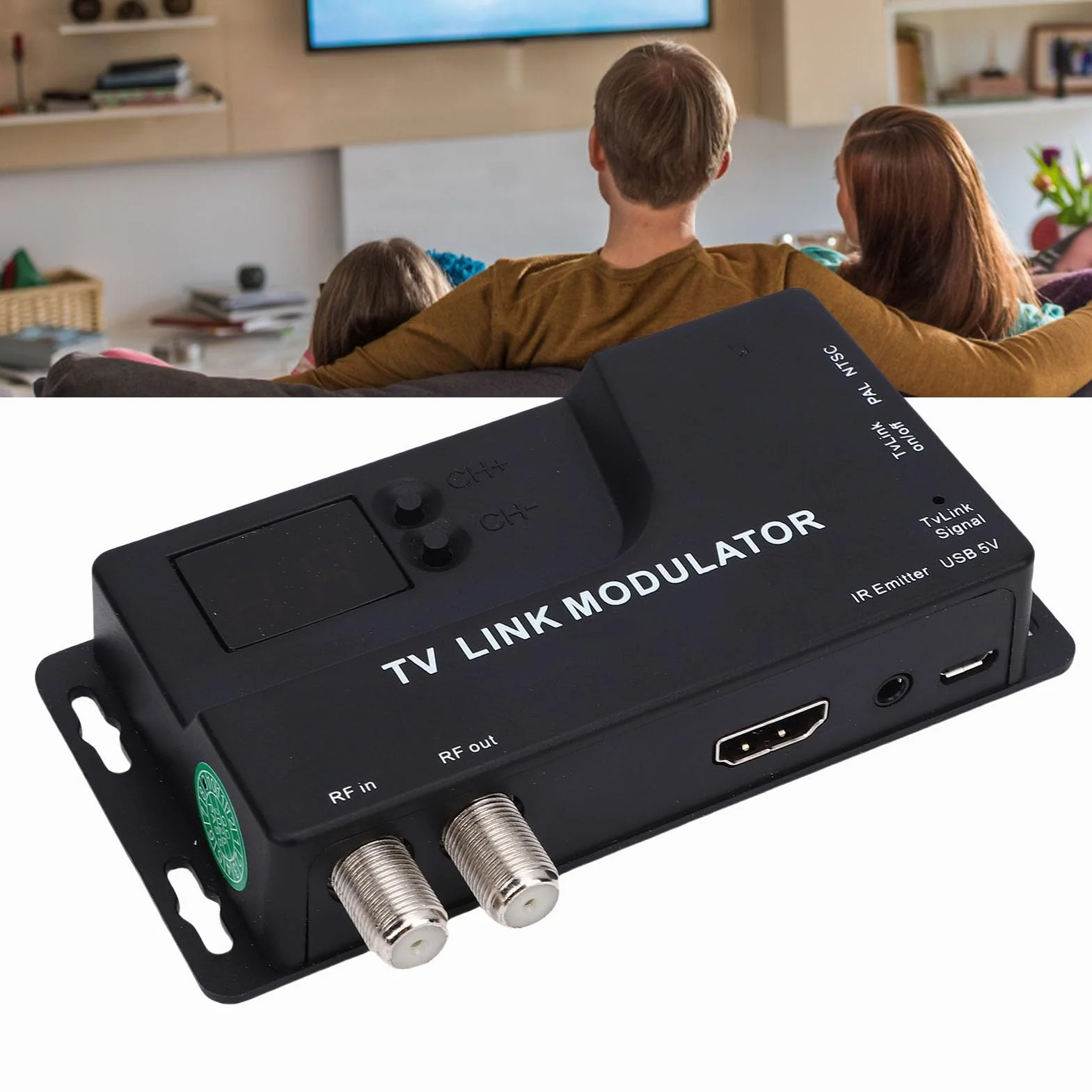 Modulador HDMI a RF, Convertidor HDMI a Coaxial 1080P, Modulador de TV NTSC/PAL VHF UHF para Televisores Antiguos, Decodificador, Consola de Juegos, Transferencia de Señal de