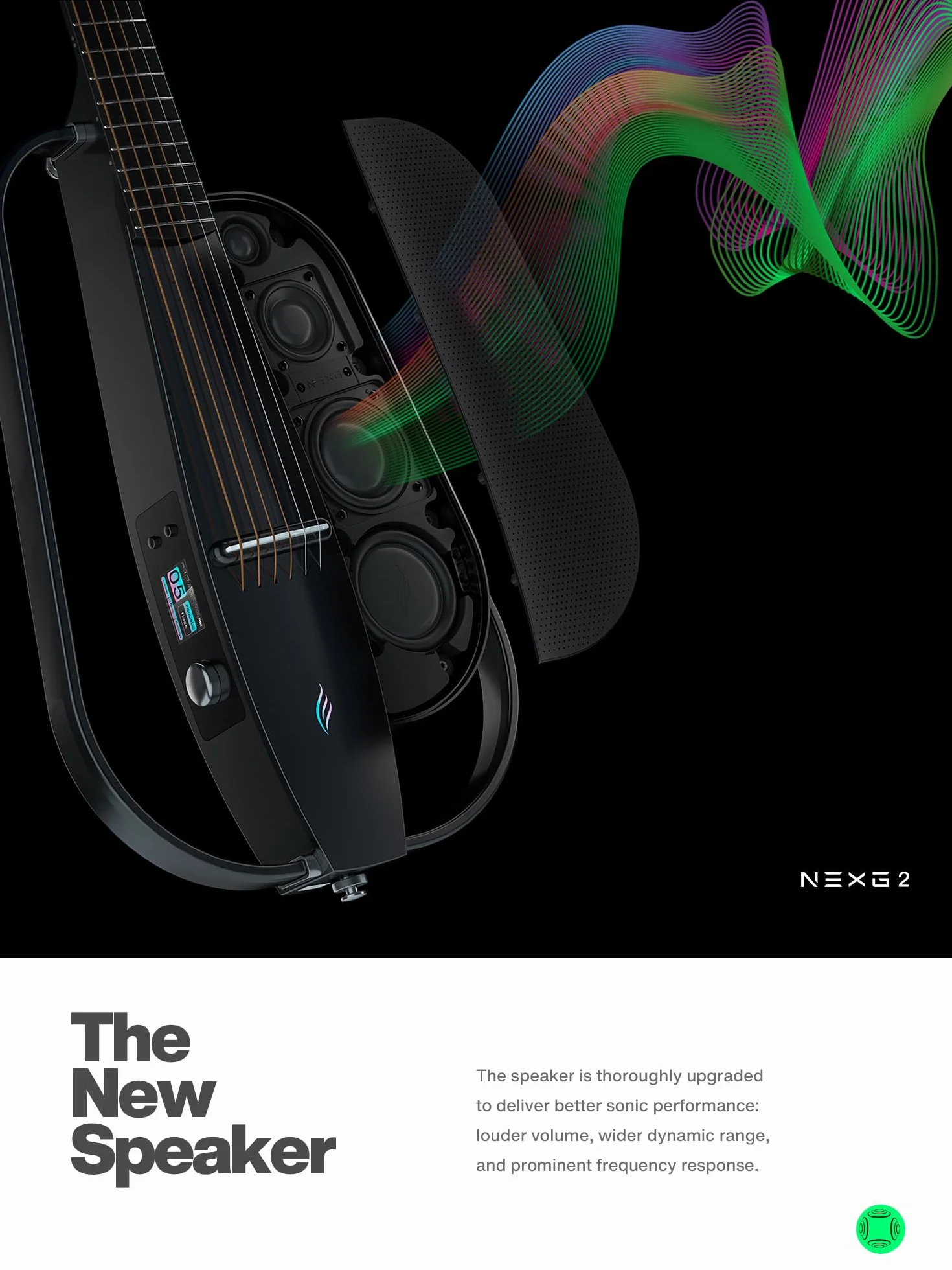 Enya NEXG2 Guitarra Eléctrica Acústica - Guitarra Pro de Fibra de Carbono Negra 38 Pulgadas para Niño Adulto con Altavoz Inalámbrico 80 W Micrófono Auriculares Hi-Fi Pedal Cargador y Funda