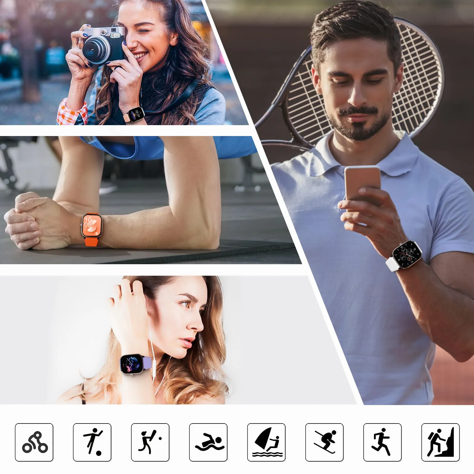 Correas 20mm Compatibles con Amazfit GTS 4, GTS 3, GTS 2, Bip 3, Bip U, Bip S, Bip - Silicona 5 Piezas