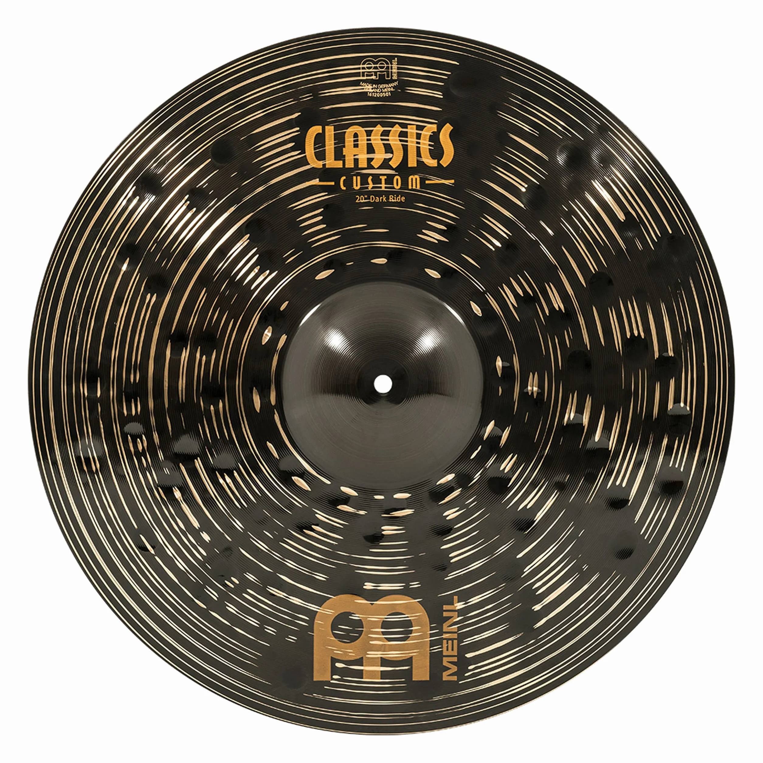 Meinl Cymbals Classics Custom Dark Plato Ride de 20 pulgadas (50,80cm) Platillos de Batería - Bronce B12, Acabado Oscuro (CC20DAR)