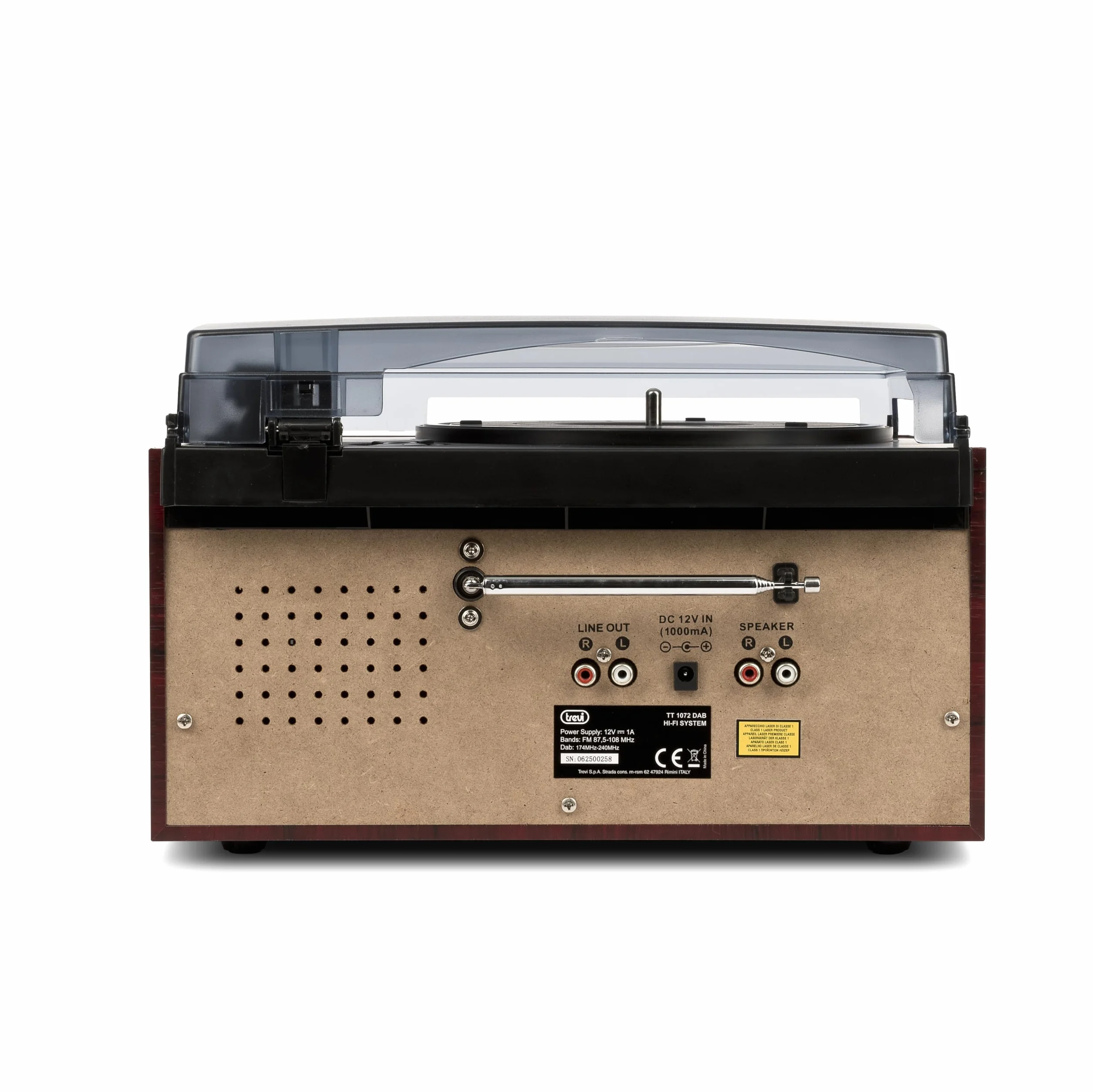 Trevi TT 1072 Dab Tocadiscos estéreo Bluetooth con Receptor Digital Dab/Dab+