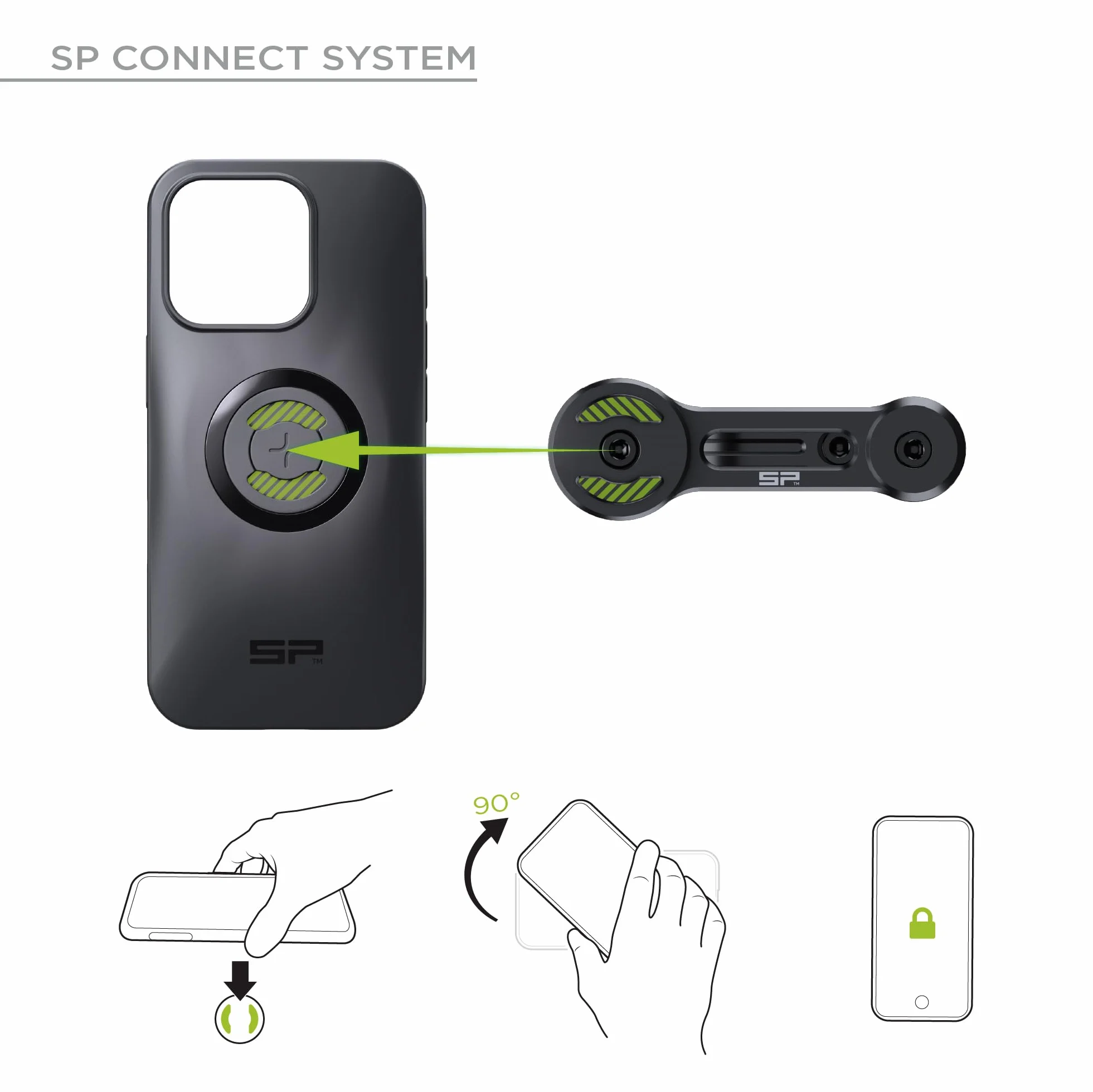 SP CONNECT Soporte para móvil de Moto con módulo antivibración | SPC+ | para iPhone 14/13 para Moto | ciclomotor | Accesorio para Todos los teléfonos Inteligentes como iPhone Samsung