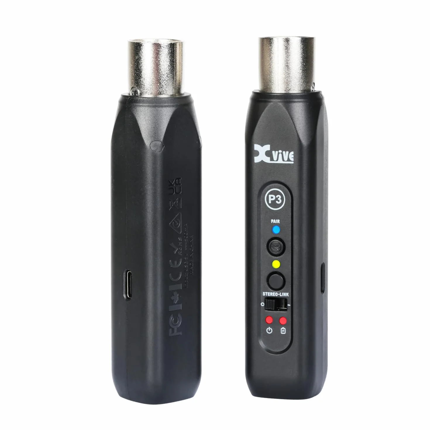 Xvive P3D Pack de 2 receptores Bluetooth P3 para mesas de Mezclas o PA
