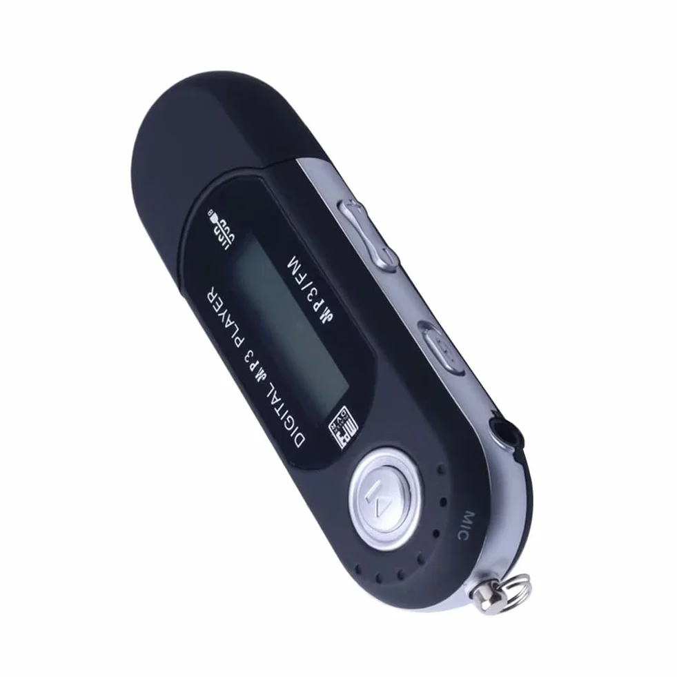 Reproductor de MP3 Portátil USB Reproductor de Música Pantalla LCD Digital Bluetooth Radio FM Reproductor de Música MP3 Multifunción Negro