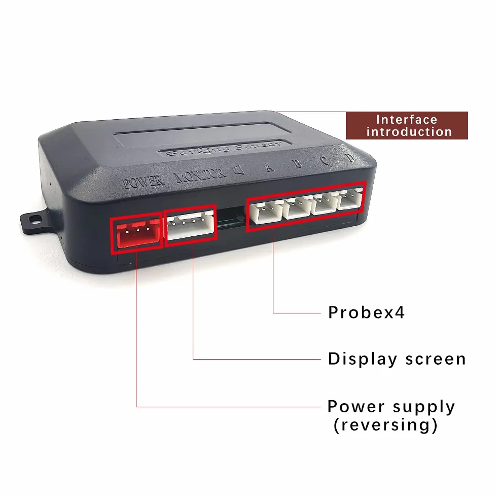 Sensor de Aparcamiento de Automóviles, Pantalla LED de Distancia con Advertencia Audible para Vehículos, Camiones, Camionetas + 4 Sensores de Estacionamiento