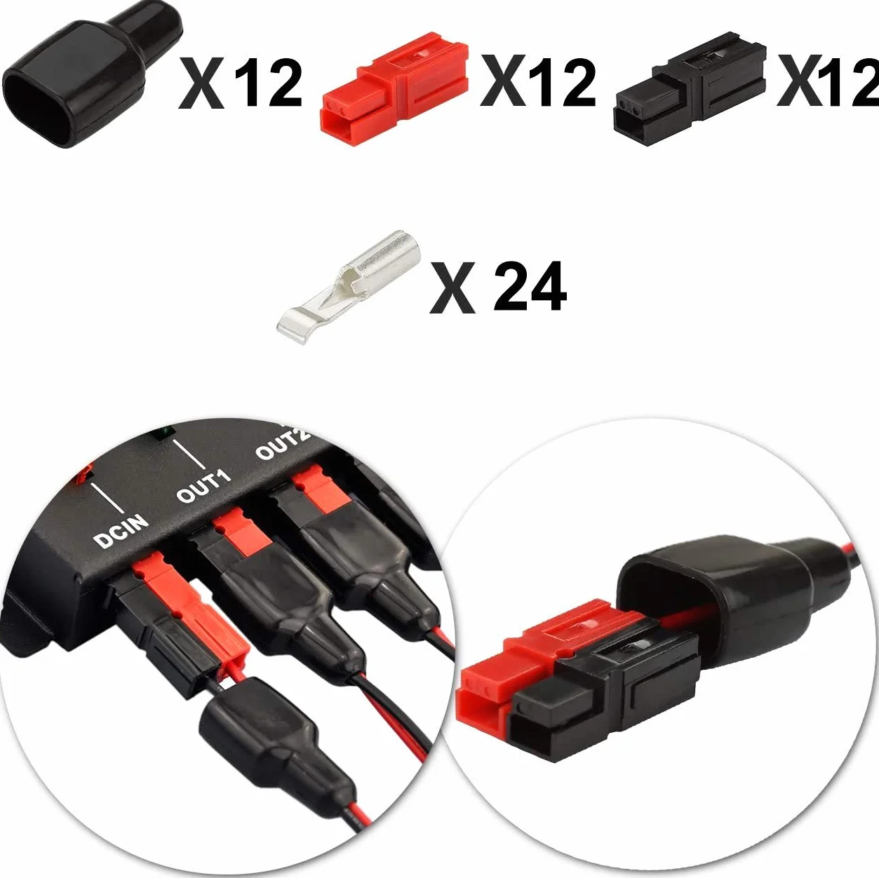 GTIWUNG 12Pcs Conector de Batería para batería conexión rápida 30A Conectores de alimentación modulares déconnexion rápido